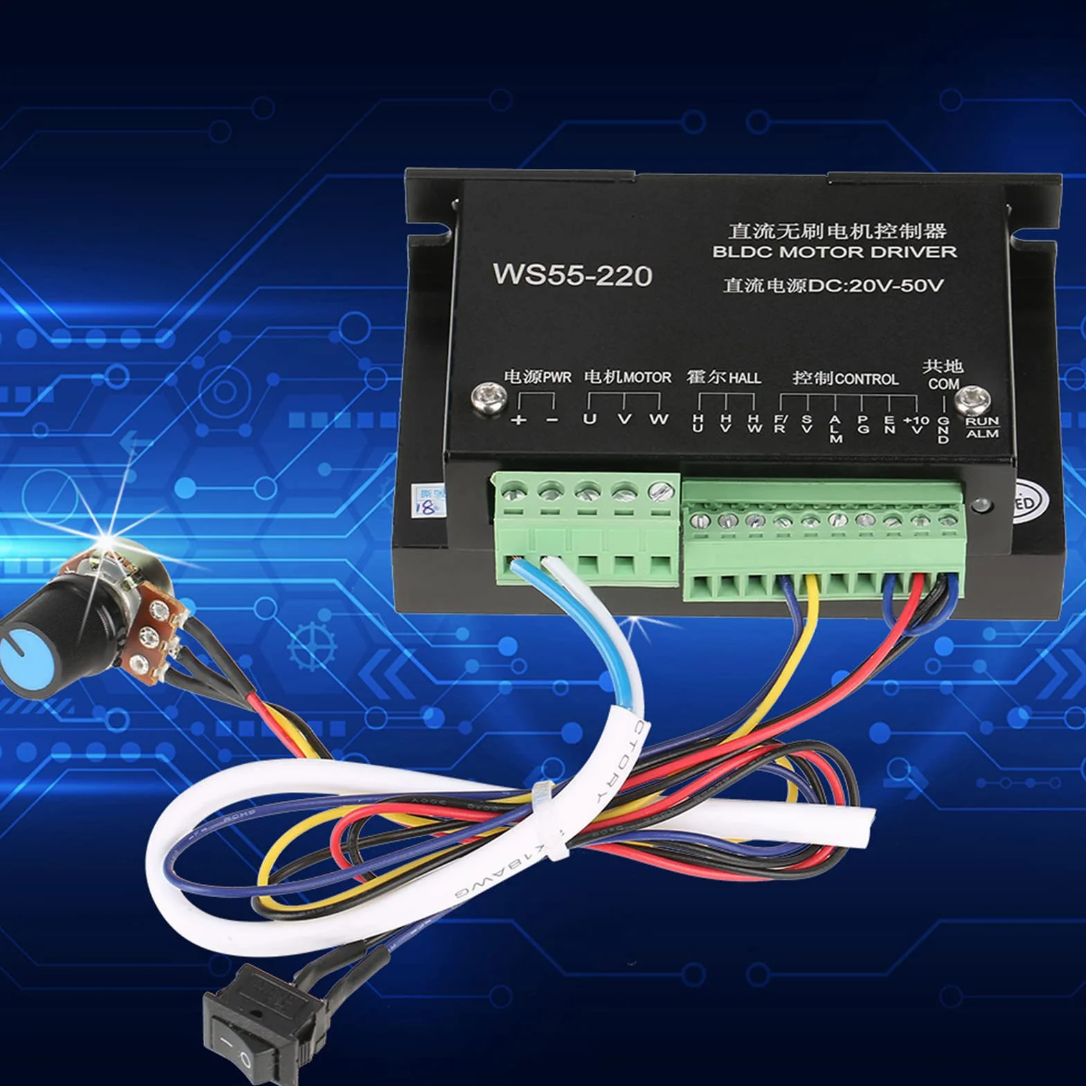 Sterownik Silnika BLDC 48V 500W Regulator Prędkości dla CNC Bezszczotkowego Wrzeciona 3-Fazowy Wysokiej Mocy