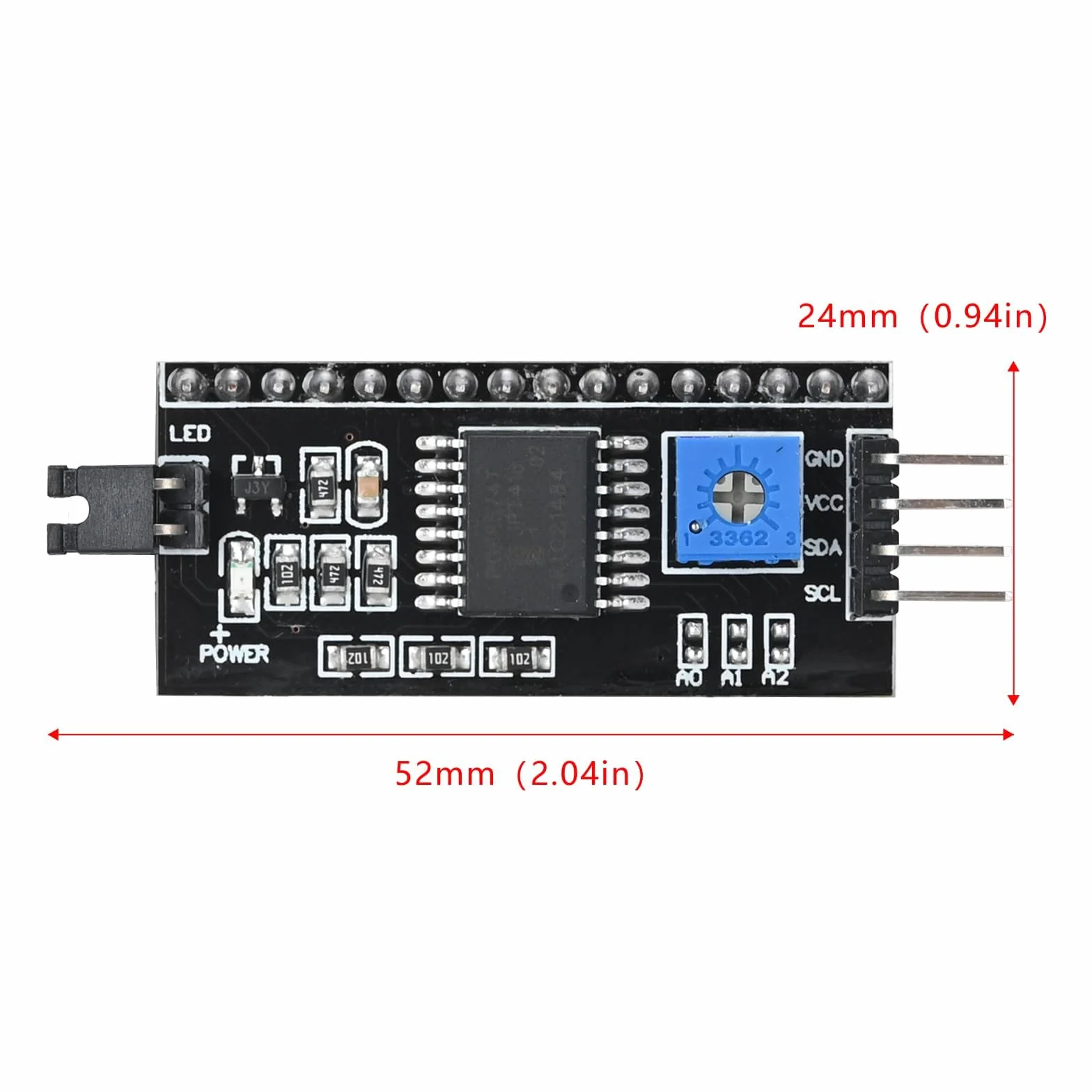 Wyświetlacz LCD I2C 5V 2004 1602 moduł konwertera adaptera