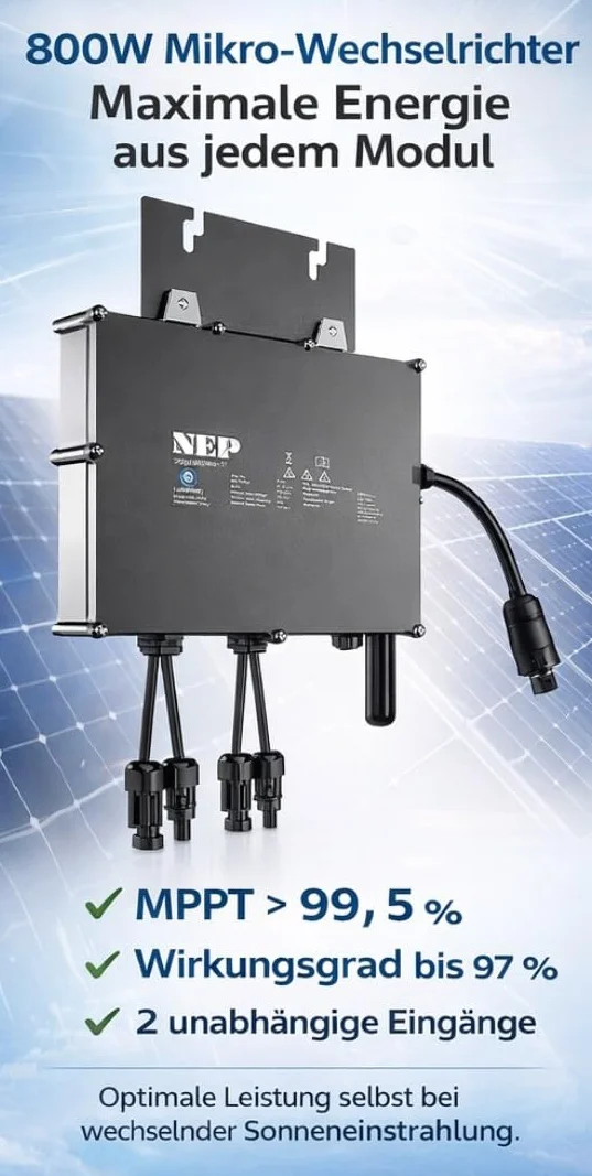 Falownik Wi-Fi 800 W SHP NEP