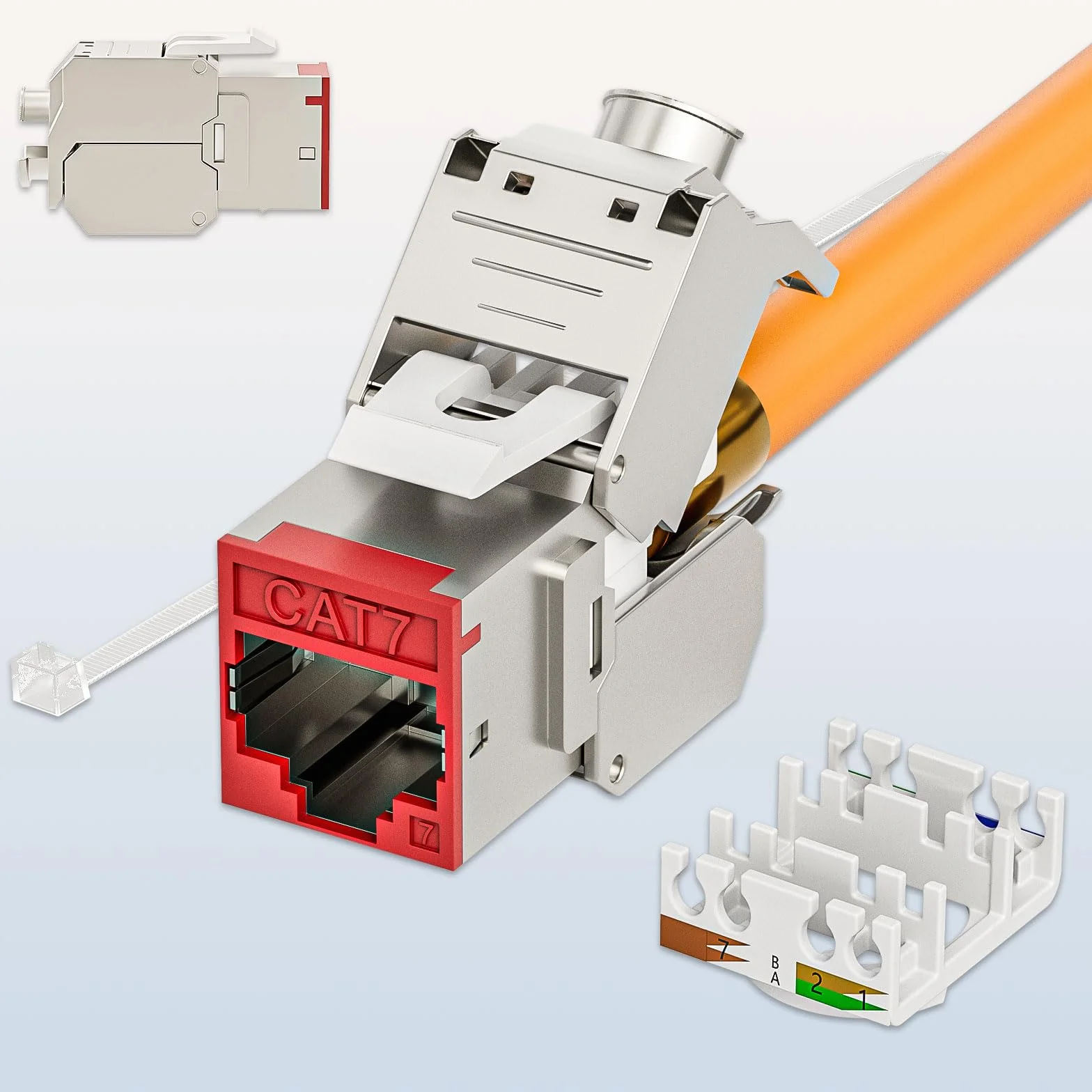 FGB Panel krosowy 24 porty CAT7 10 Gbps 19" RJ45 LAN 600 MHz