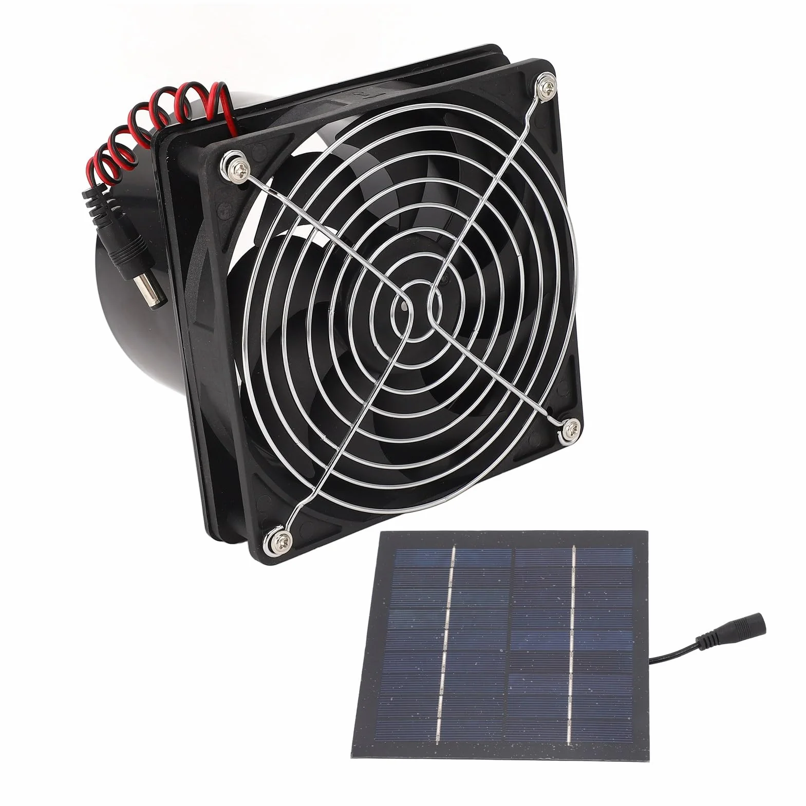 Solarny wentylator wyciągowy, 5-12V 50W Wentylator zasilany energią słoneczną Wydajny wentylator wyciągowy zasilany energią słoneczną Mocny zestaw wentylatora z panelem słonecznym