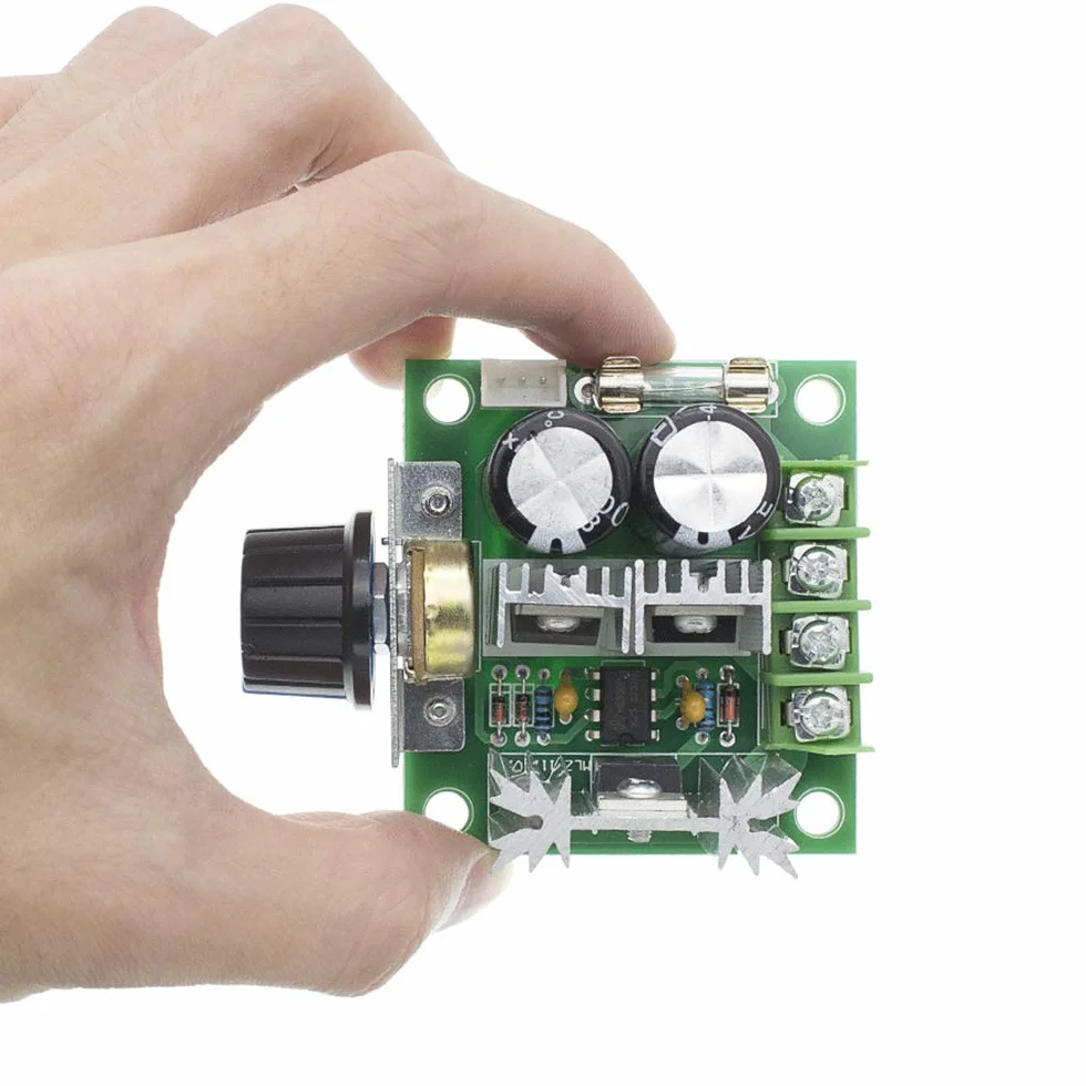 12 V ~ 40 V 10 A PWM DC regulator prędkości obrotowej silnika regulator napięcia, moduł regulacji prędkości obrotowej silnika do Arduino z bezpiecznikiem szklanym 10 A