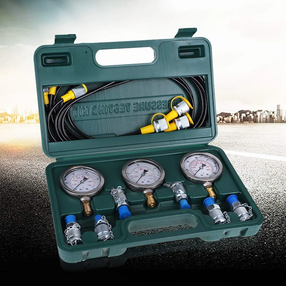 Manometr hydrauliczny, zestaw do testowania ciśnienia hydraulicznego Odporność na ciśnienie do prób ciśnieniowych maszyn, 25/40/60 MPa