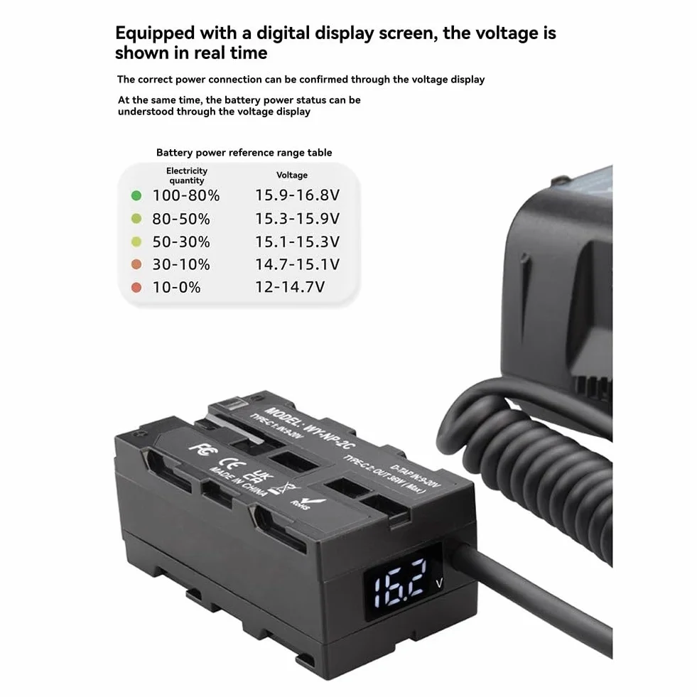 NP-F Battery Wireless Monitor External Power Supply V Port