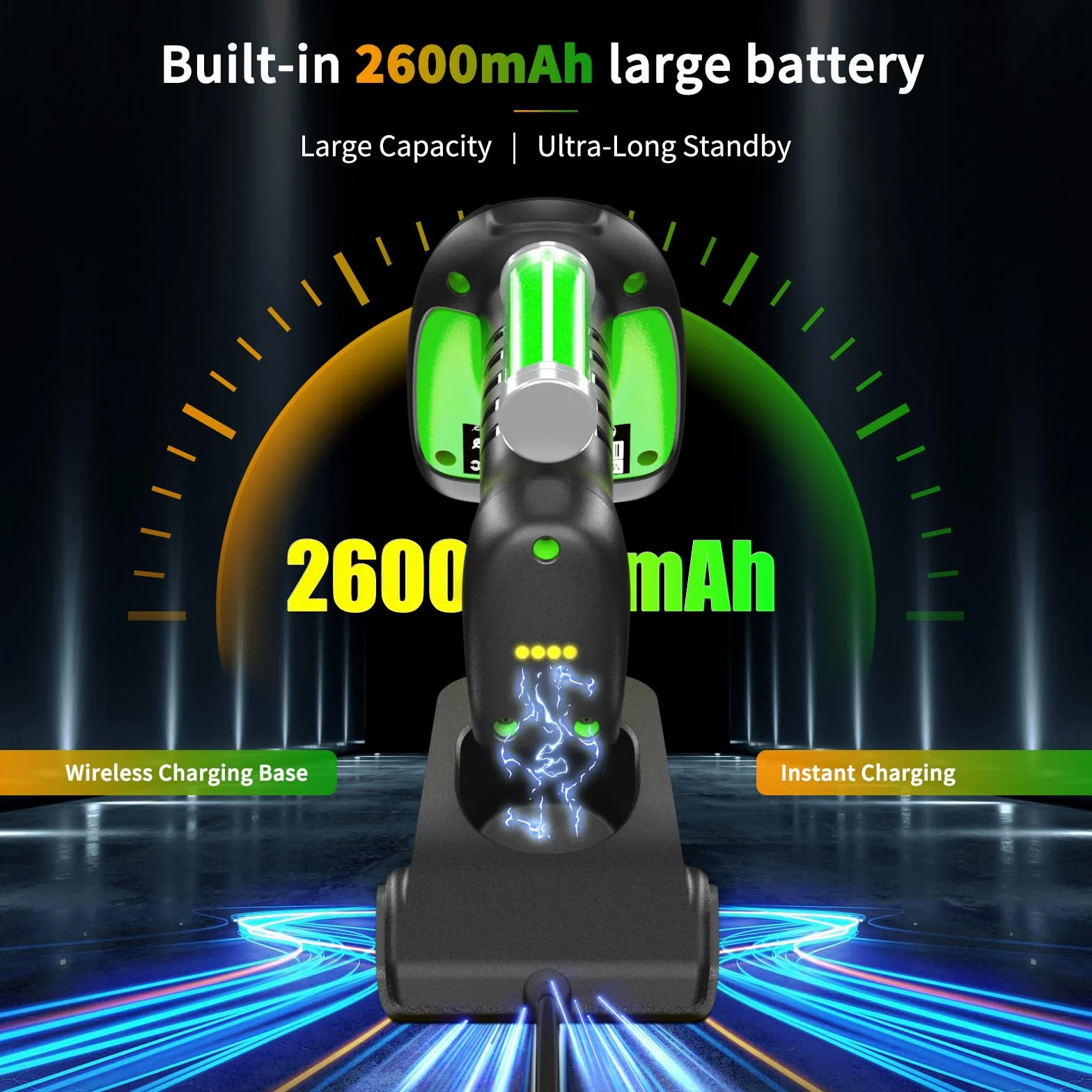 NETUM Przemysłowy Skaner Kodów Kreskowych 2D QR Bluetooth NT-1950 Bezprzewodowy Czytnik 2600mAh