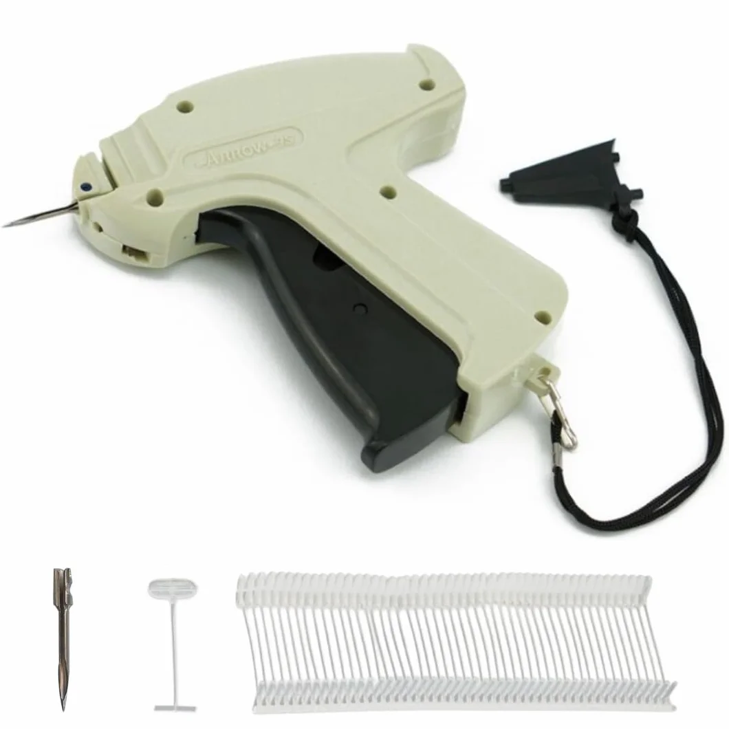 Pokornys Pistolet do etykiet Arrow 9S Standard w zestawie z 1 igłą zapasową + 1000 zszywkami standardowymi 25 mm – pistolet do mocowania metek cenowych na tkaninach tekstylnych, takich jak ubrania, wyroby skórzane itp.