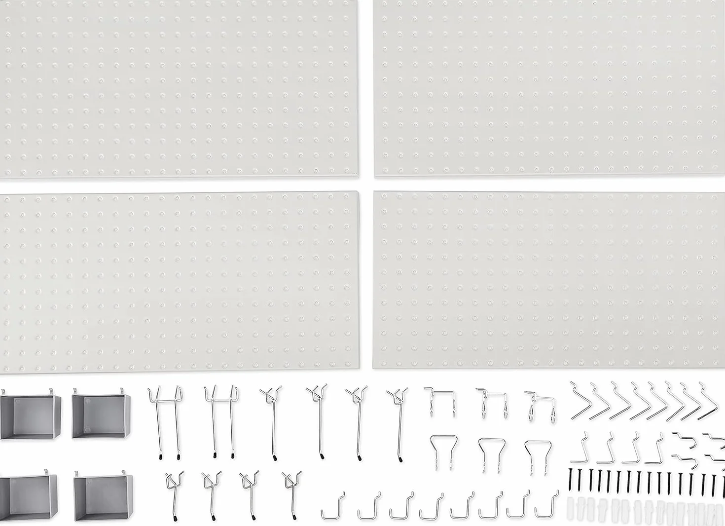 Amazon Basics zestaw prostokątnych metalowych tablic perforowanych 48 szt szary