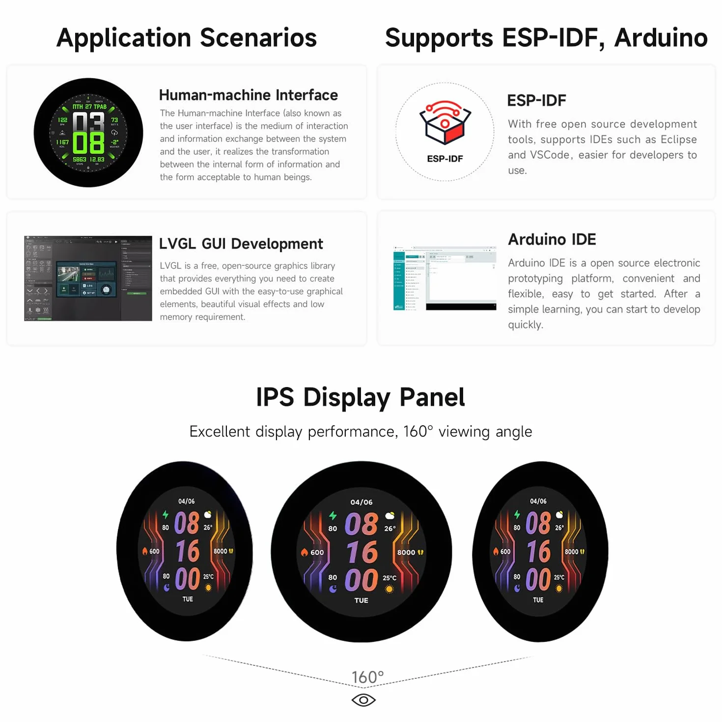 Waveshare ESP32-S3 2.8inch Capacitive Touch Round Display Development Board, 480x480, 32-Bit LX7 Dual-Core Processor, Supports WiFi & BT, ESP32 With Display