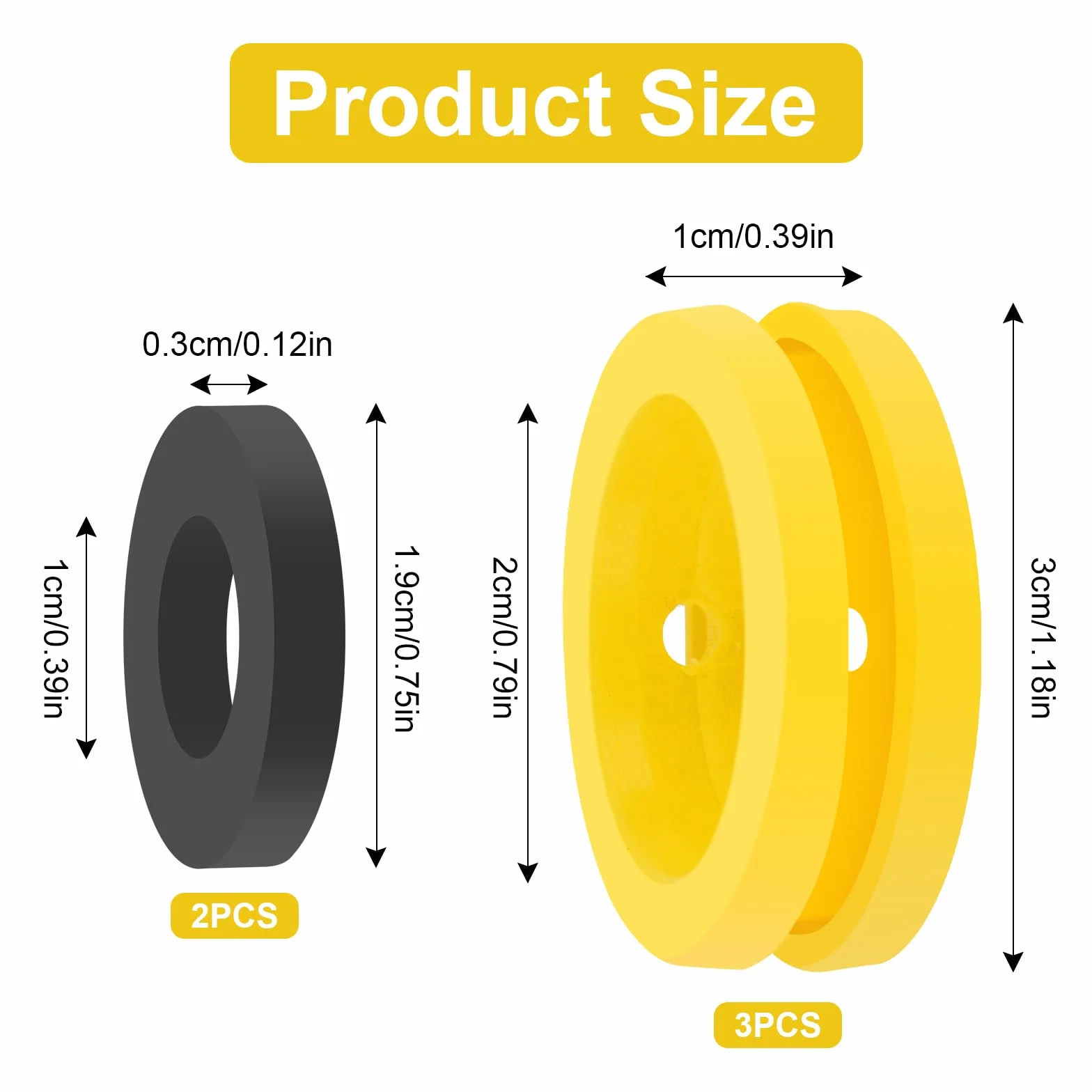 Sodastream 5 sztuk części zamienne, 1,9 x 1 x 0,3 cm / 3 x 2 x 1 cm, ogólna wymiana pierścienia O-ring, uszczelki zamienne (żółte i czarne), uszczelka