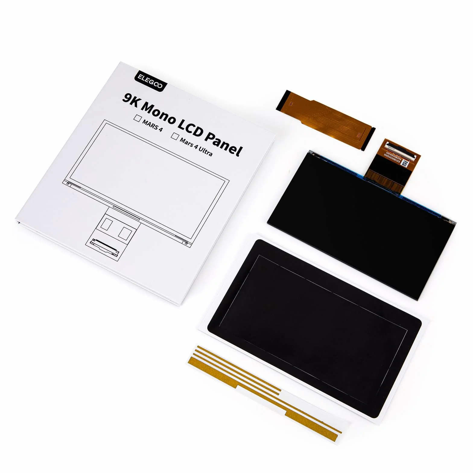 ELEGOO 7-Calowy Monochromatyczny Wyświetlacz LCD 9K Z Rozdzielczością 8520X4320 I Ochroną Ze Szkła Hartowanego 9H, Kompatybilny Z Drukarką 3D ELEGOO Mars 4 Ultra Resin
