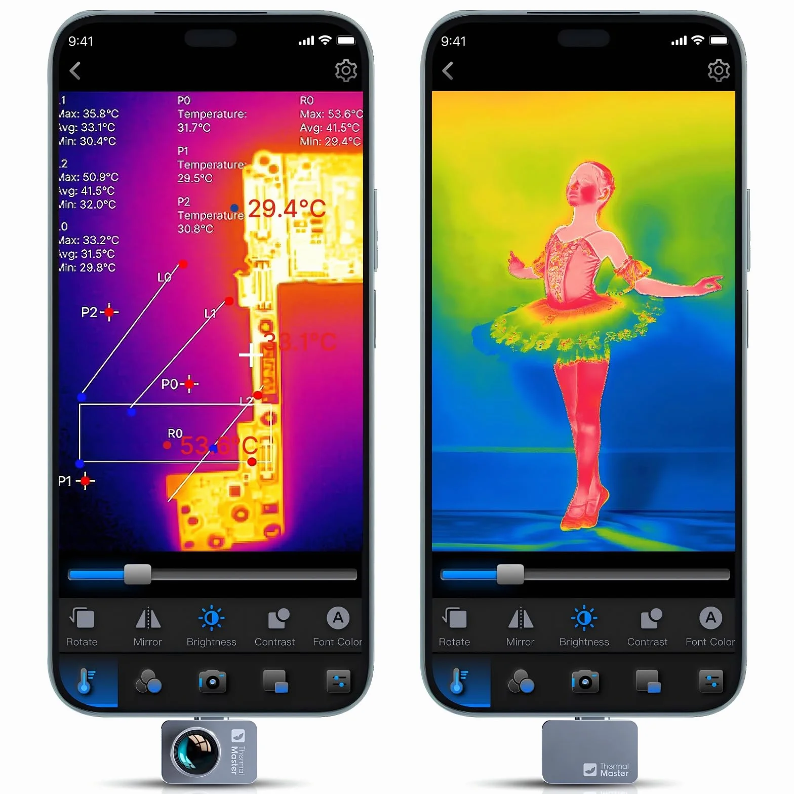 Thermal Master P2 Pro Kamera termowizyjna kamera na podczerwień z obiektywem makro, 256 x 192, super rozdzielczość IR 512 x 384, zakres temperatur do 600℃, 15x zoom, najmniejsza kamera