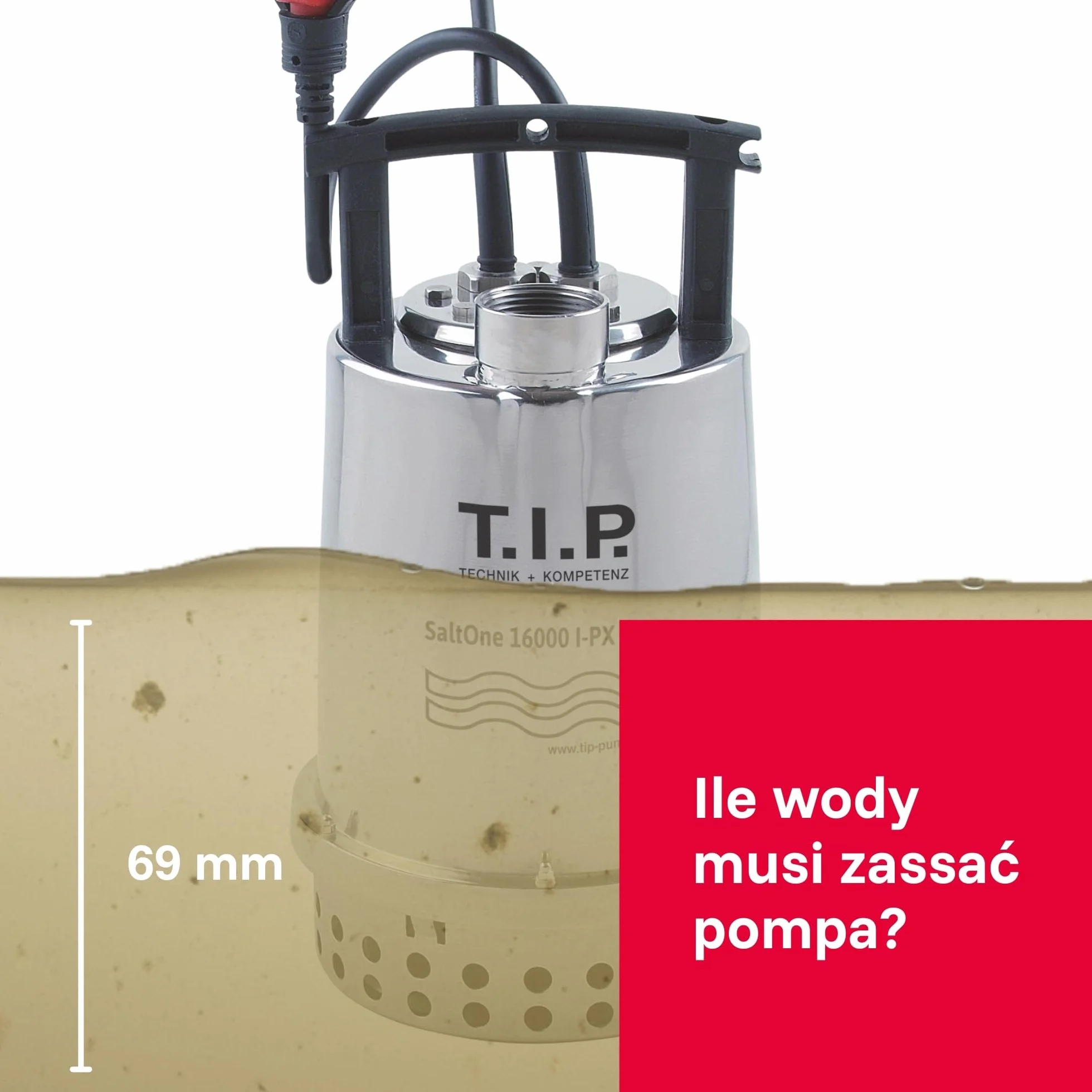 T.I.P. SaltOne 16000 I-PX DUO Pompa Zanurzalna do Brudnej Wody 16000 l/h Stal Nierdzewna 1mm Płaskie Zasysanie