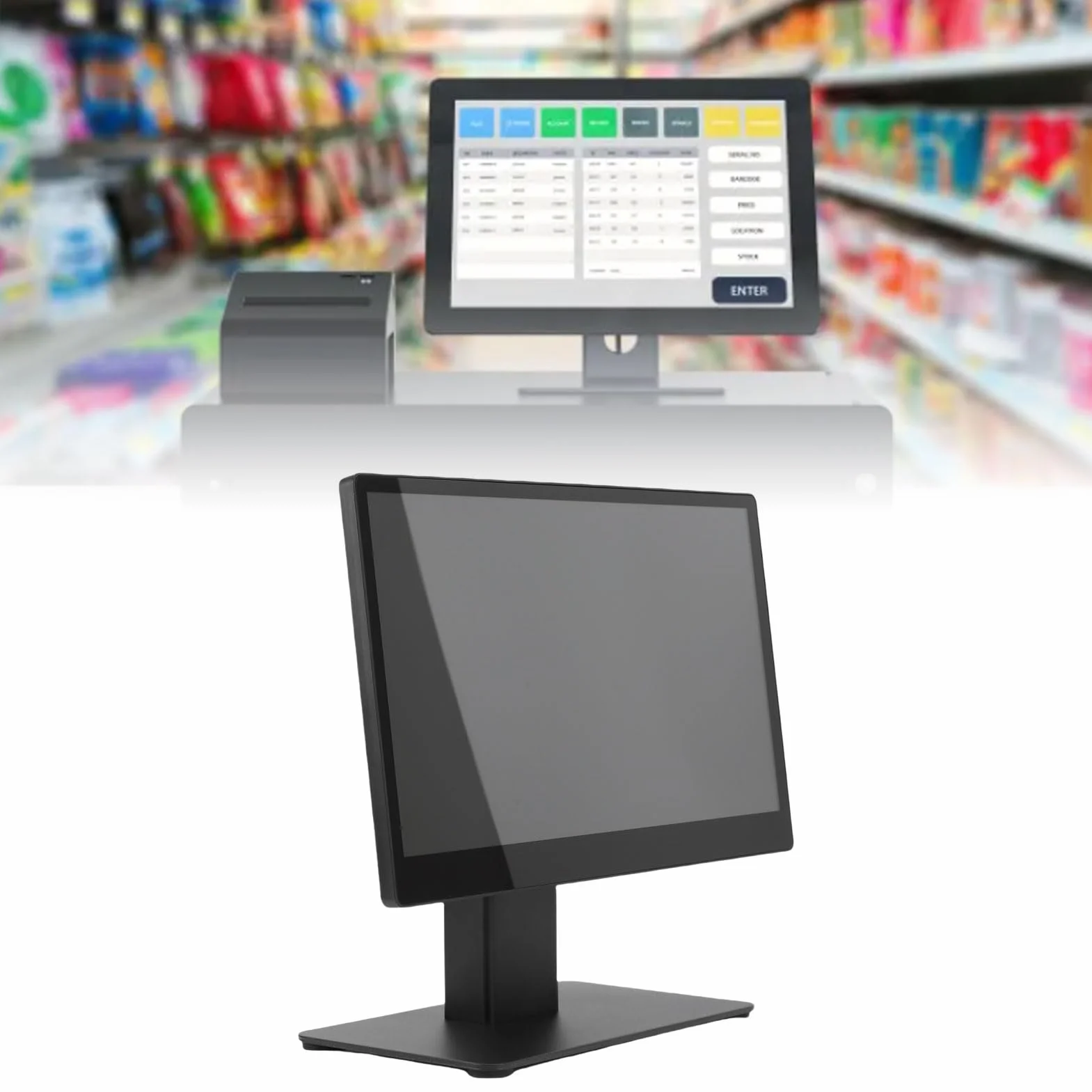 15.6-calowy Ekran Dotykowy Kasa Detaliczna POS FHD dla Restauracji Sklepów Wtyczka UE