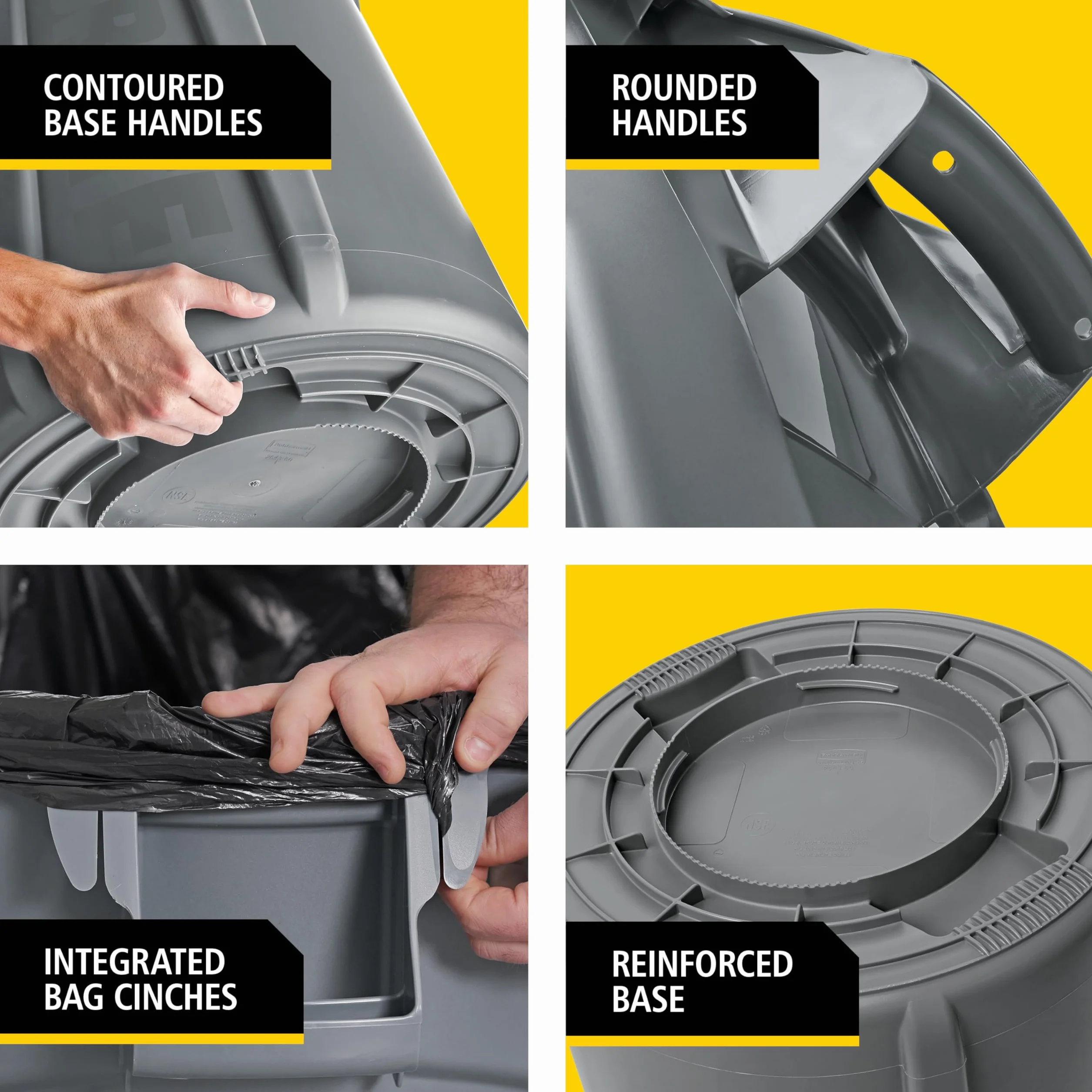 Rubbermaid Commercial Products Vented Brute okrągły pojemnik 76 litrów żółty FG262000YEL