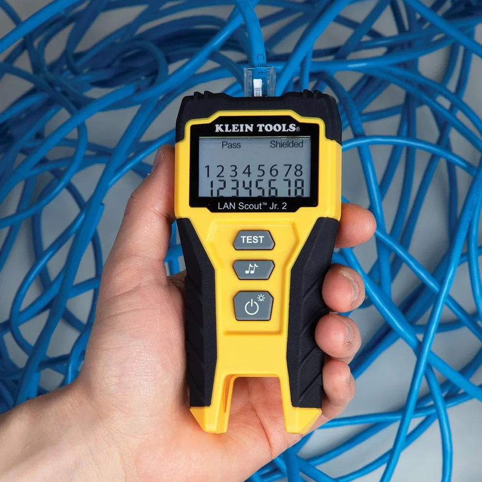 Klein Tools VDV526-200E V LAN Scout Jr. 2 tester kabli sieciowych Cat 3-7 RJ45 z tonerem LCD
