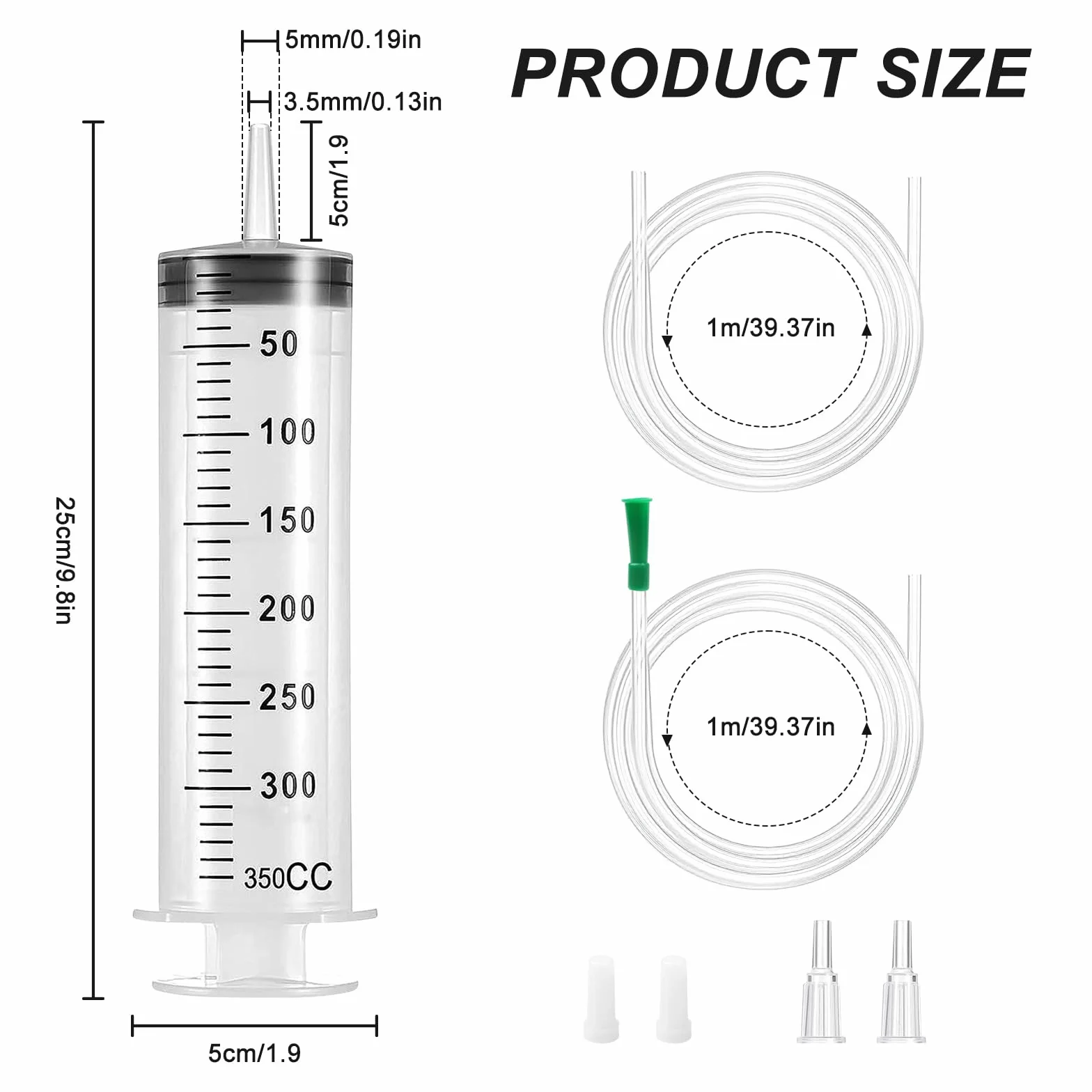 Strzykawka do oleju 350 ml z tworzywa sztucznego wielokrotnego użytku