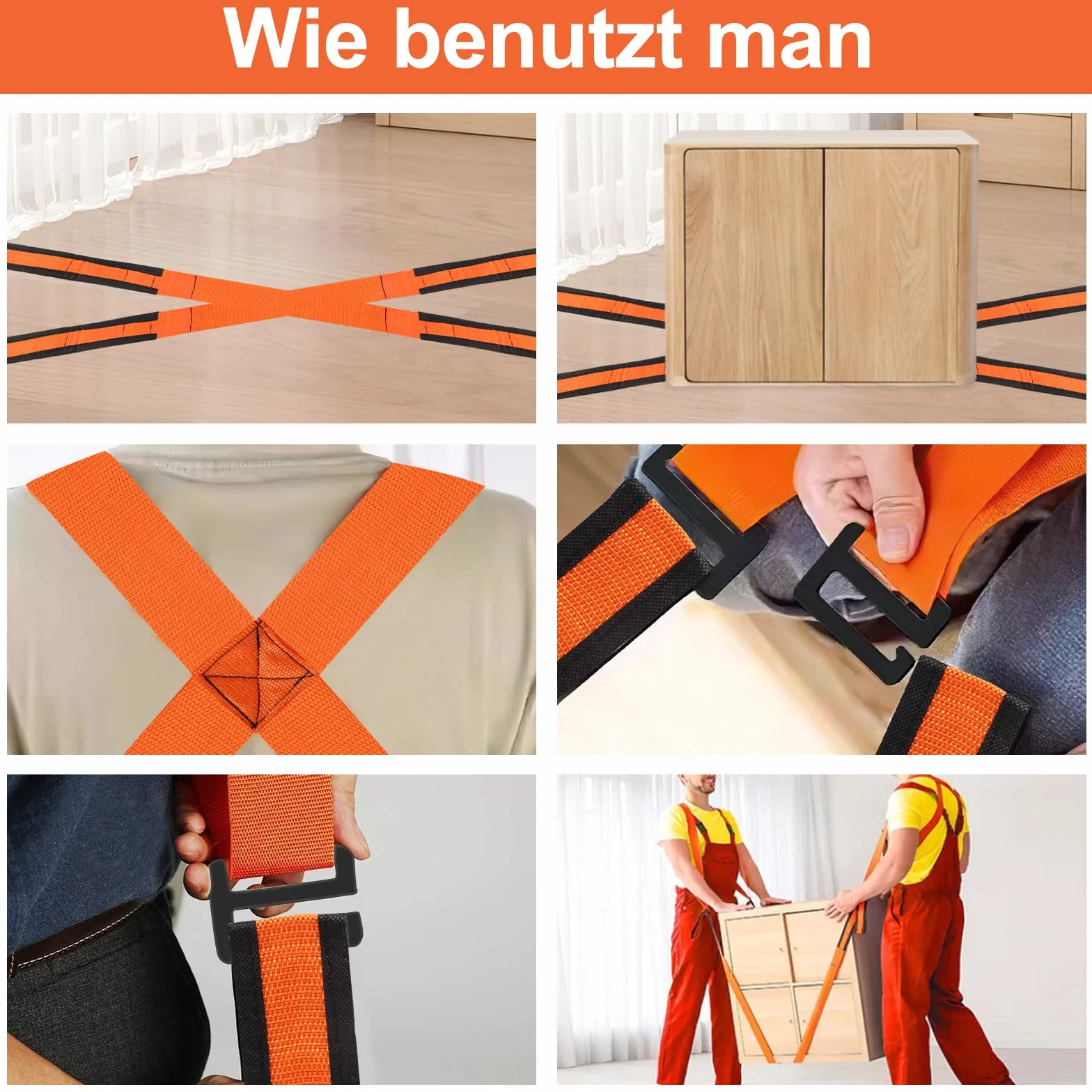 Pas transportowy, dla 2 osób, do ergonomicznego podnoszenia, system podnoszenia i przenoszenia, do przenoszenia mebli, sprzętu AGD, materaca, przedmiotów, do 110 kg