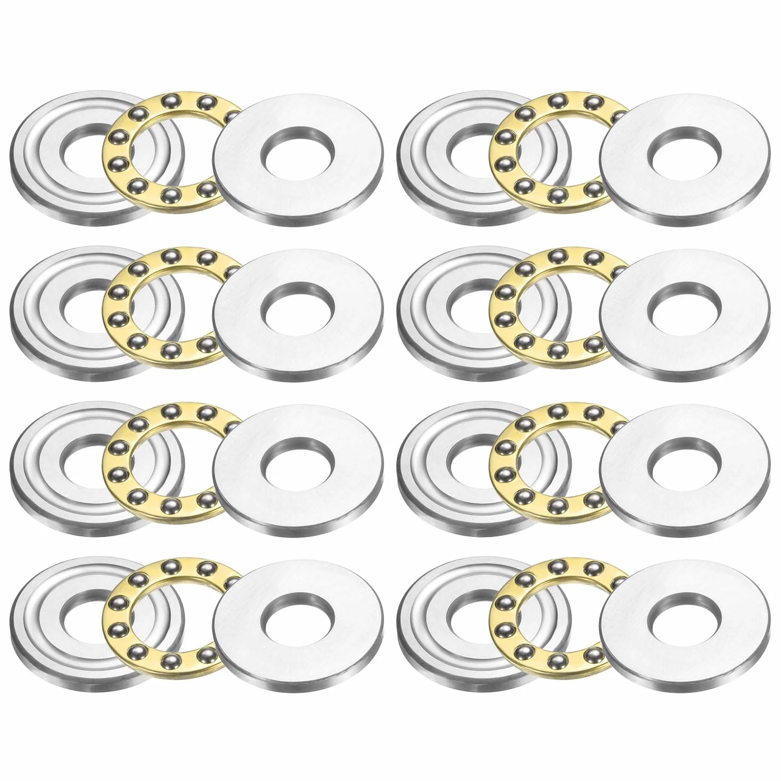 QUARKZMAN 8 sztuk F8-22M osiowe łożyska kulkowe toczne, 8 mm x 22 mm x 7 mm, miniaturowe łożyska osiowe z podkładkami ze stali chromowanej, jednostronne do przenośników i narzędzi maszynowych