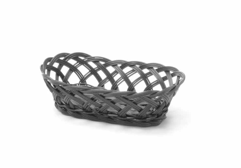 HENDI Koszyk pleciony owalny czarny 225x130x55mm