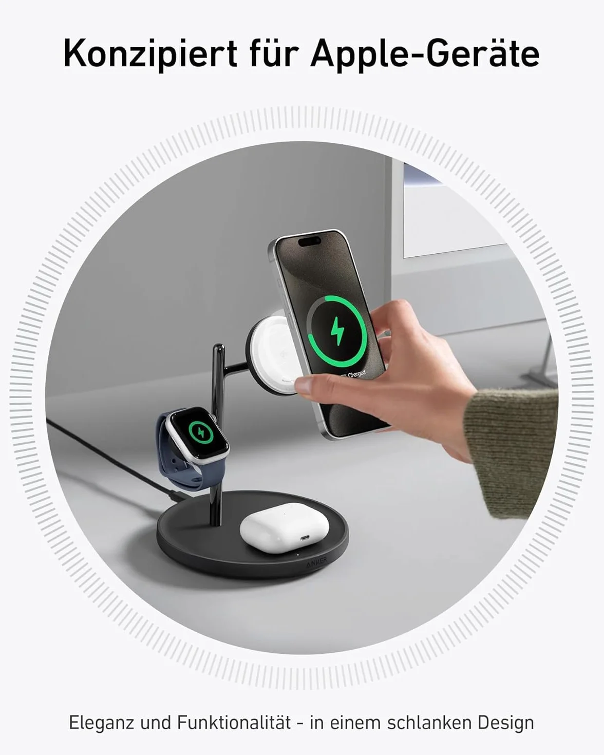 MagGo Stacja magnetyczna 3-in-1 15W Czarna