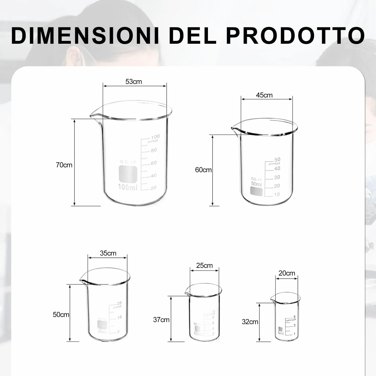 Miarka ze szkła borokrzemowego 100 ml 50 ml 25 ml 10 ml 5 ml Beker Graduate do laboratorium
