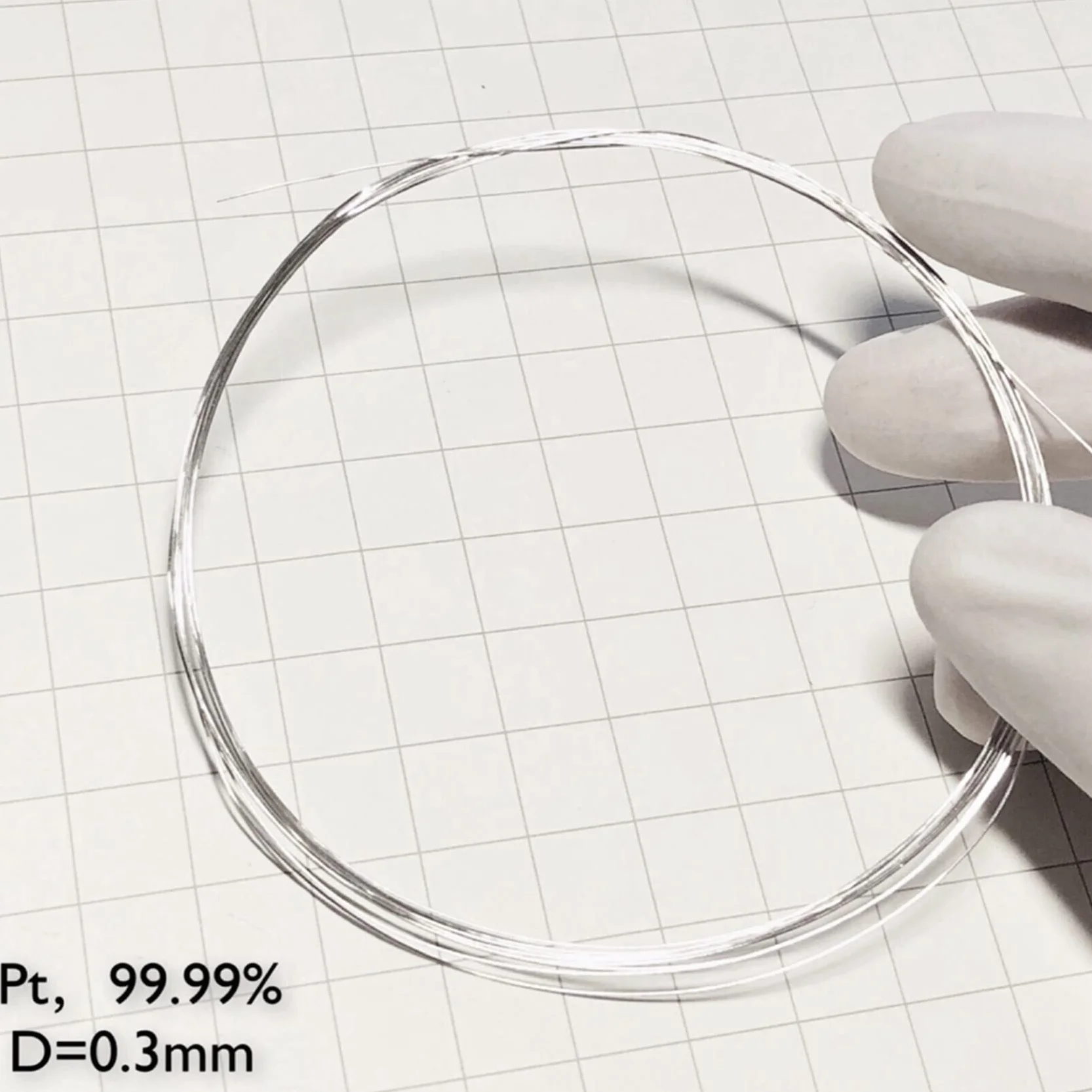 Drut platynowy z czystego metalu 0,3 mm 99,99% do eksperymentów naukowych