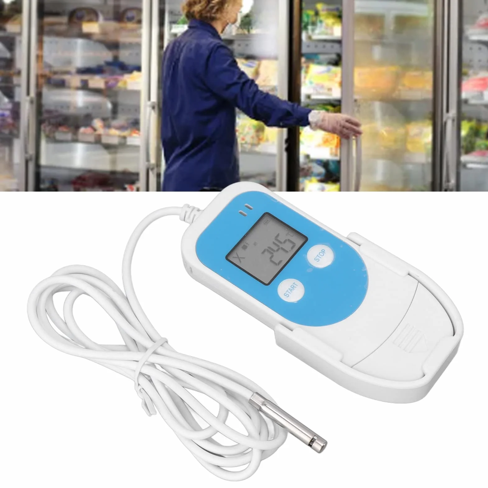 Rejestrator Danych Temperatury i Wilgotności USB, Termometr do Lodówki, Raport PDF