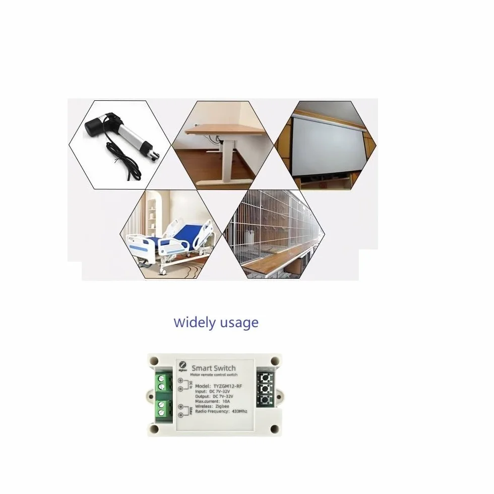 Tuya Smart Life App Zigbee Smart Wireless DC liniowy Acuator/Motor Forward Reverse Controller Relay Modul, współpracuje z Alexa (Tuya Zigbee Hub potrzebny)