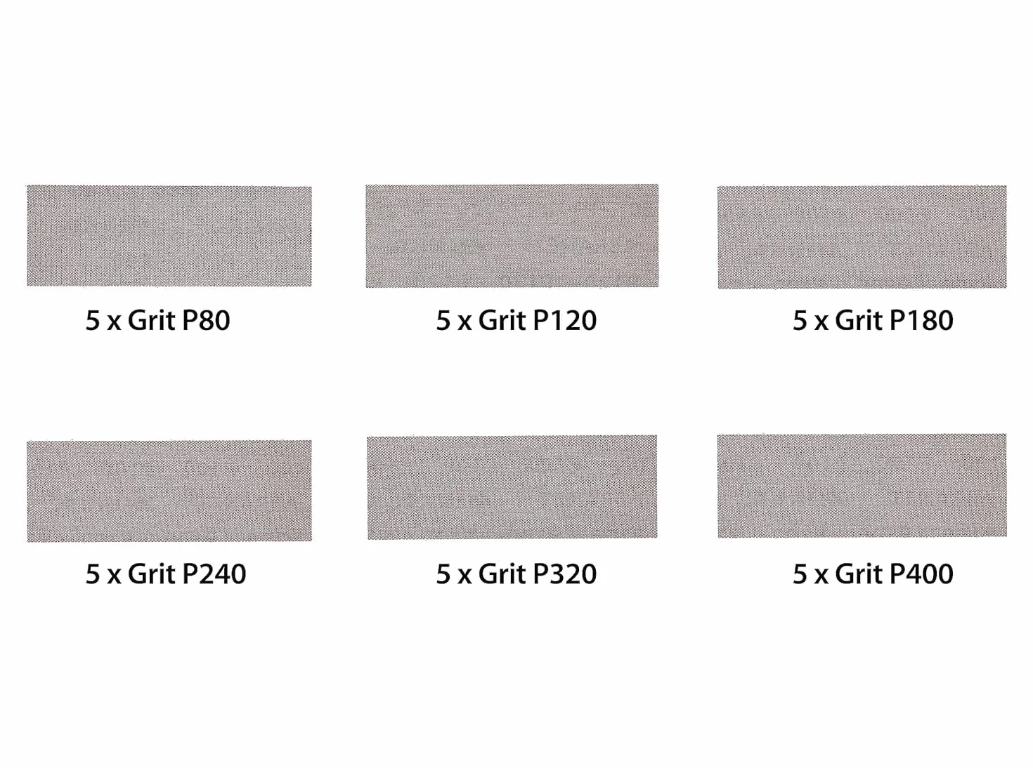 Mirka Abranet Net Paski szlifierskie 70 x 198 mm Grip/Mix-pack 5 sztuk każdego ziarna: 80, 120, 180, 240, 320, 400/30 sztuk/Do szlifowania drewna, wypełniacza, lakieru, tworzyw sztucznych