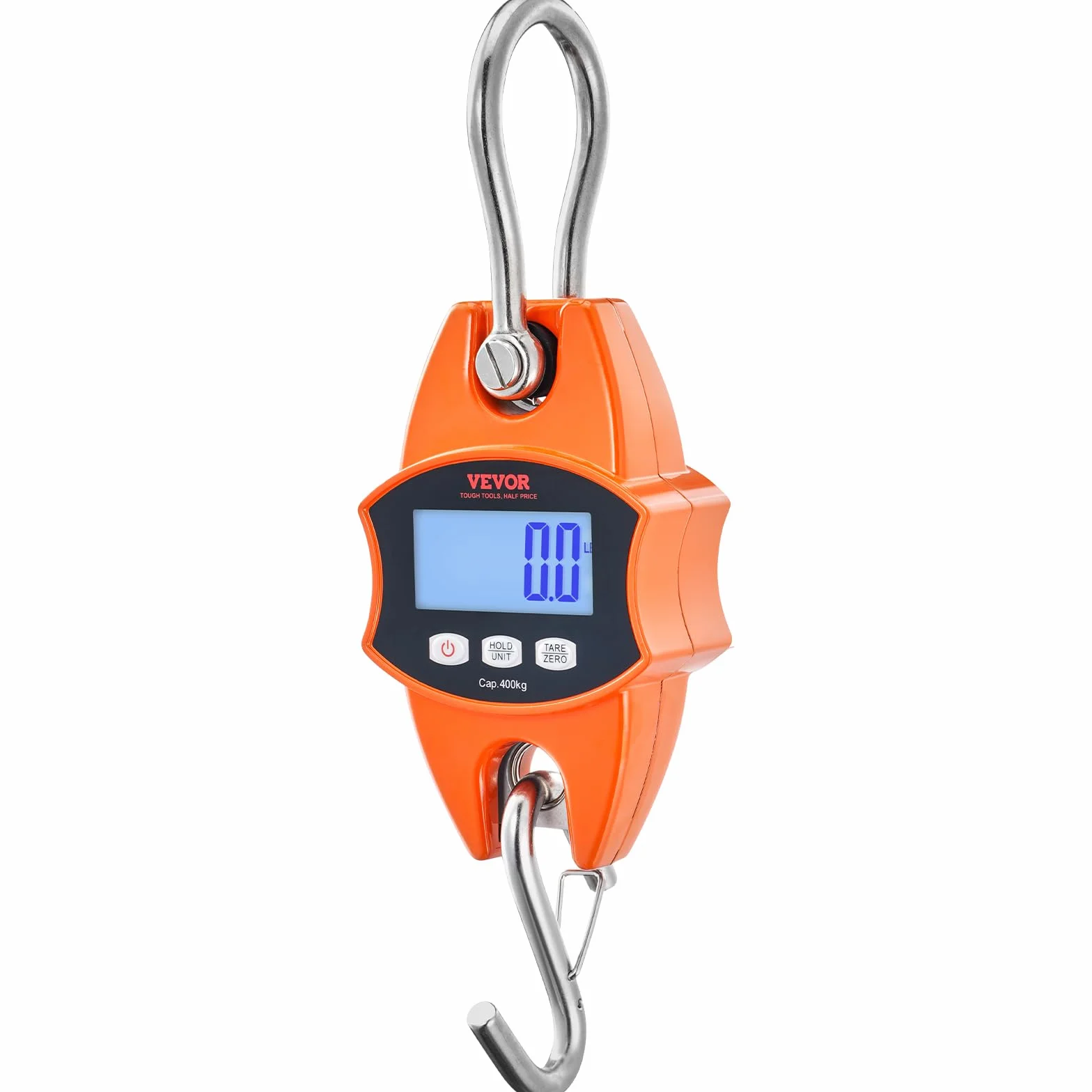 VEVOR Waga dźwigowa 0,15 do 400 kg, cyfrowa waga wisząca, waga 0,05 kg, dokładność 0,05 kg, waga przemysłowa, wyświetlacz LCD, wisząca mini waga przenośna z wbudowaną taśmą pomiarową 1 M