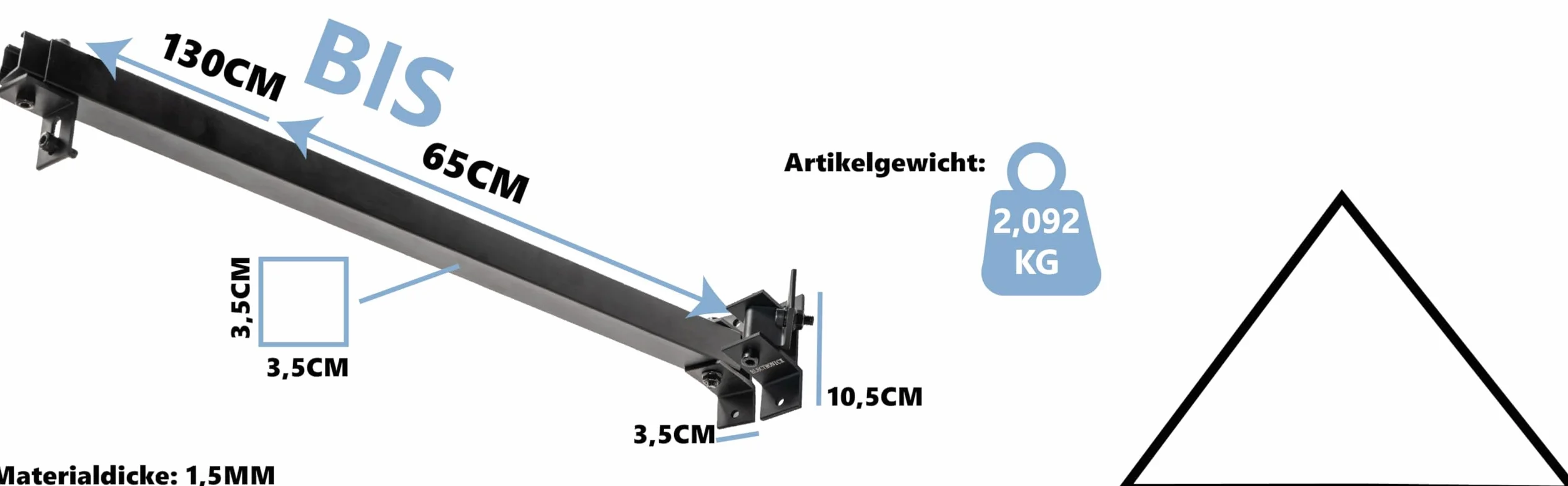 Uchwyt do modułu solarnego, czarny (30-60°, 1 panel, regulowany stojak, aluminiowa rama, odporna na warunki