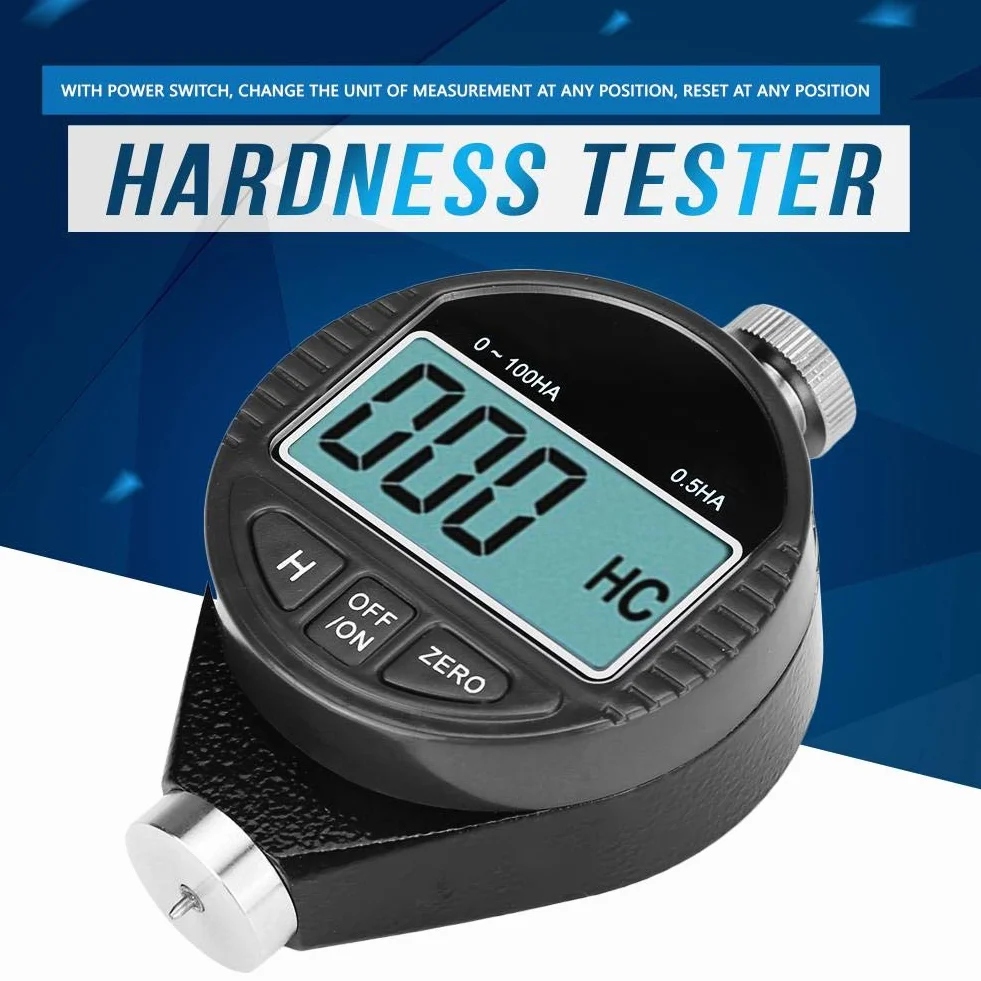 Tester twardości wyświetlacza LCD, twardość 100HD Shore A do pomiaru twardości różnych miękkich materiałów, takich jak guma, żel krzemionkowy, opony i plastik