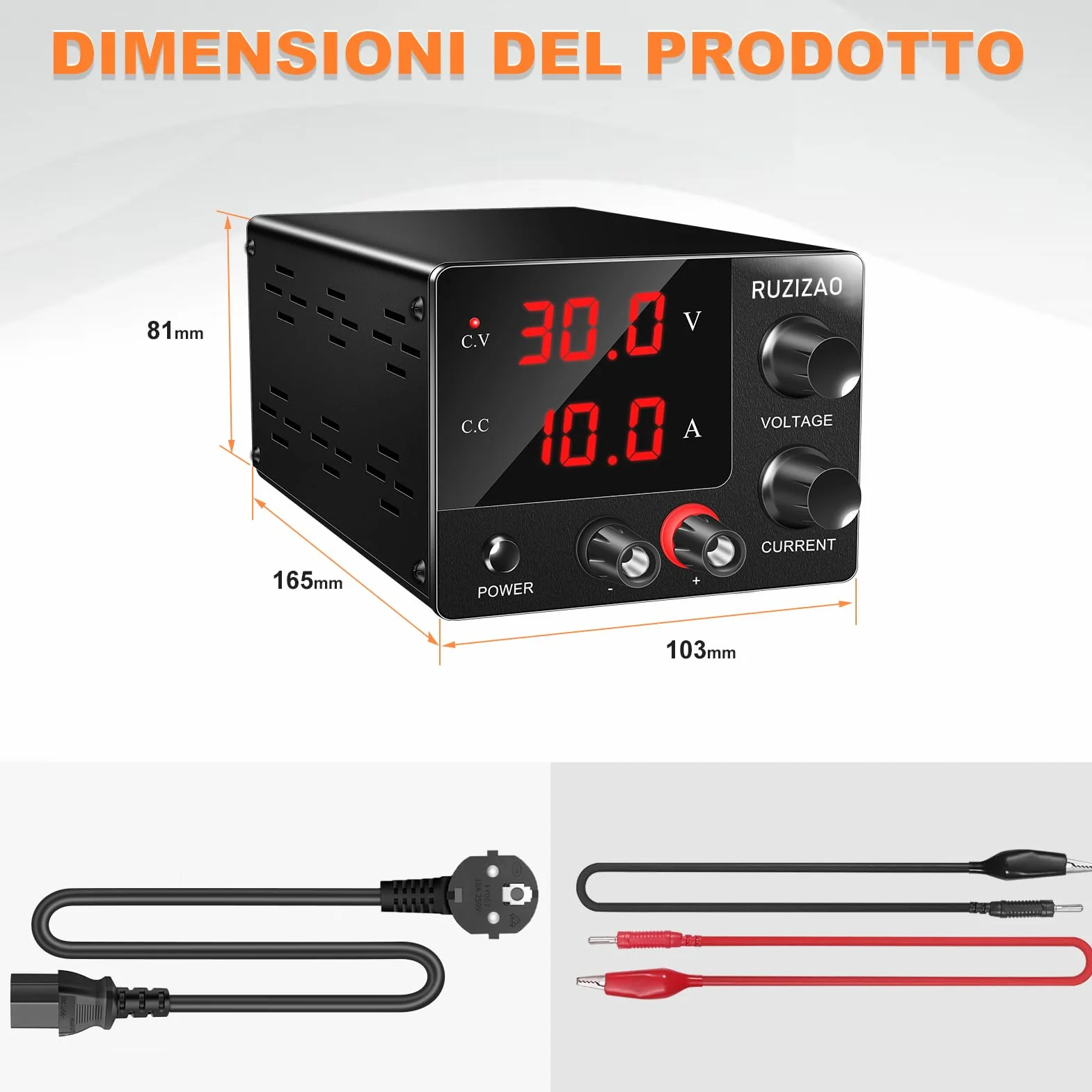 Zasilacz laboratoryjny 30V 10A 150W, regulowany zasilacz DC Mini wyświetlacz LED 3 cyfrowy pokrętło enkoder