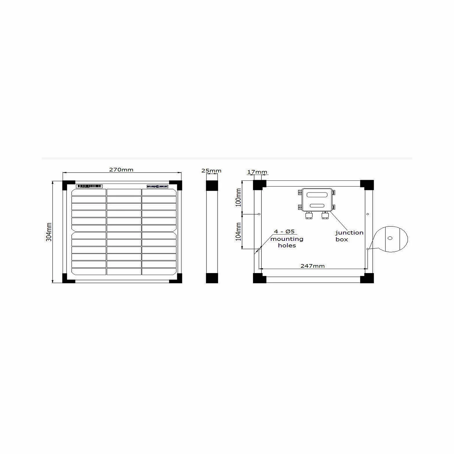 enjoy solar® Mono 12V Mono-krystaliczny panel słoneczny, idealny do przyczep kempingowych, domów ogrodowych i łodzi (Monkey 10W)