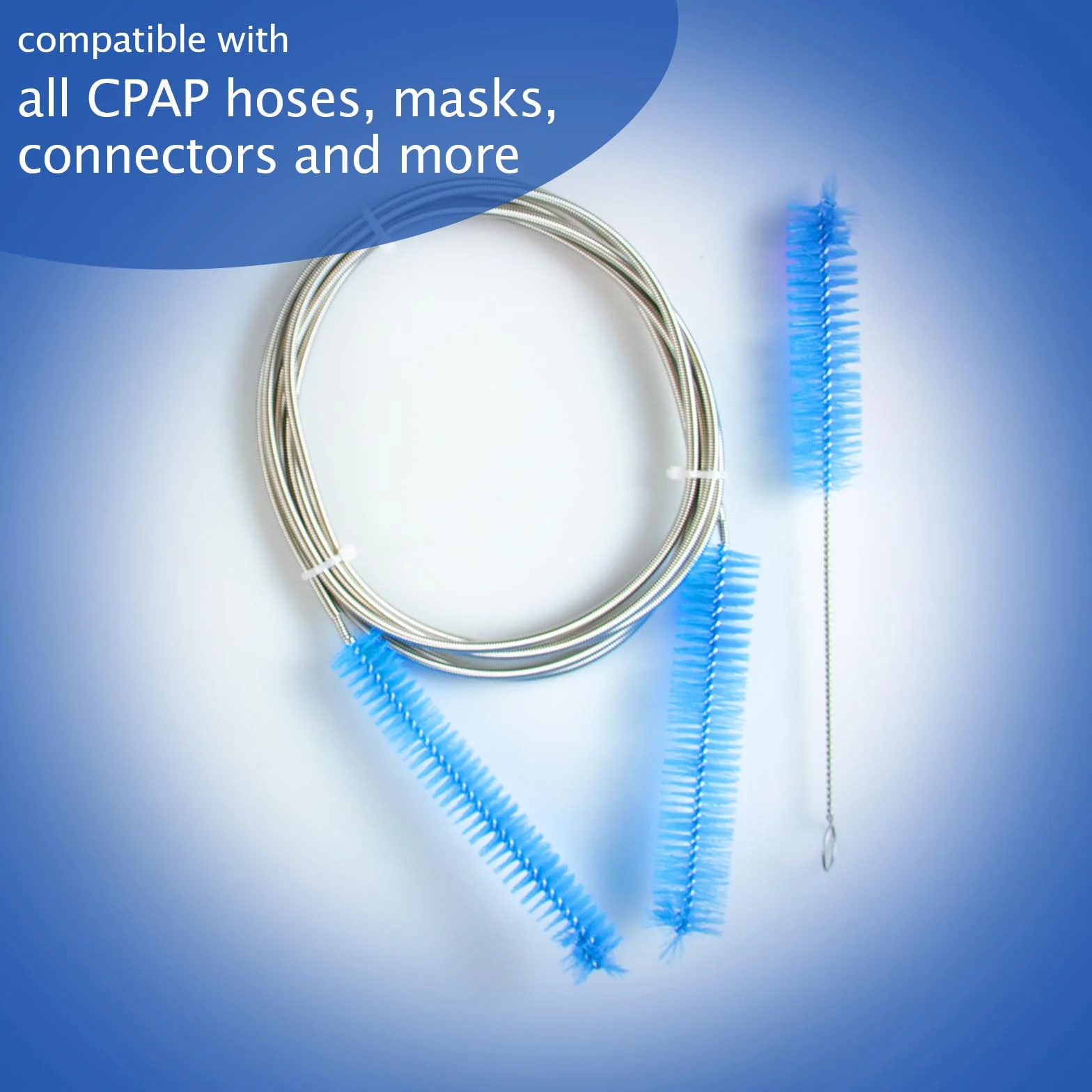 cpap szczotka do czyszczenia węża 8 w 1, 2 szt., szczotka do rur CPAP / akcesoria (niebieska)