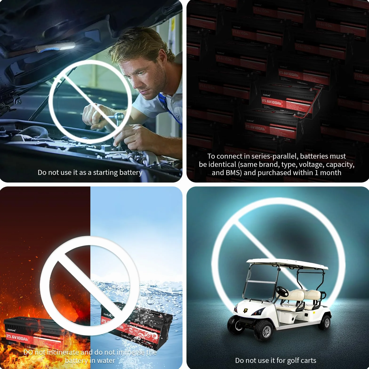 12V 200Ah Bateria Litowa LiFePO4, Pojemność 2560Wh z BMS 200A, 15000+ Cykli, Żywotność 10 Lat dla Kamperów, Systemów Solarnych, Kampingu & Zastosowań Off-Grid