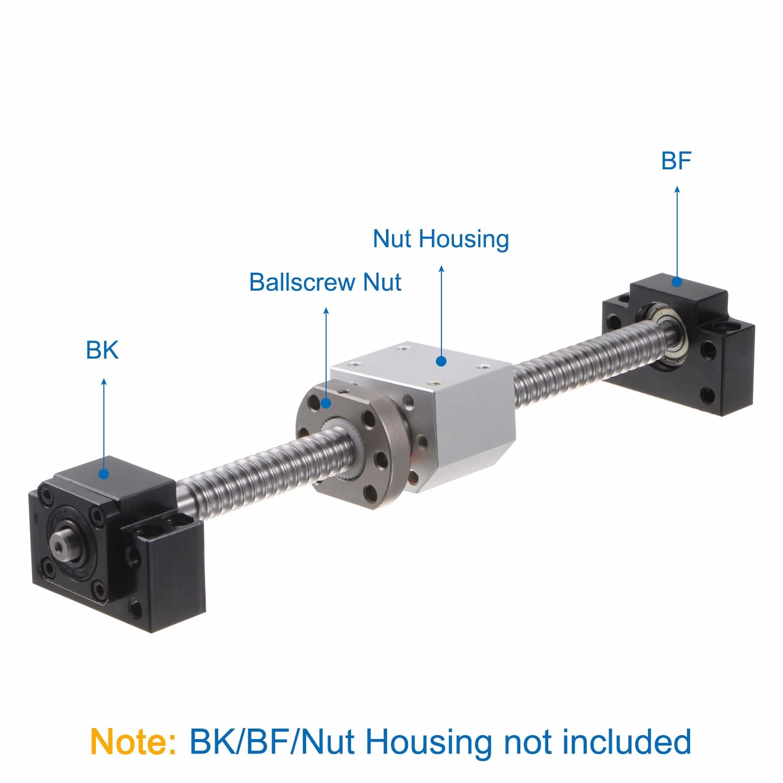 QUARKZMAN BallScrew SFU1204 śruba kulowa 12x4 mm długość 200 mm Anti-Backlash nakrętka zestaw do CNC