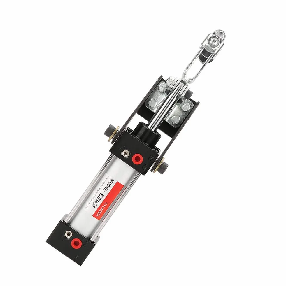 Pneumatische Klemme, 300 mm GH-12130 Professioneller Zylinder Pneumatische Niederhalteklemme Lufteinlassschnittstelle: M10 Zylinderspezifikation: SC32 * 50 Maximaler Arbeitsdruck: 9 kgf/cm² （0,9 mpa）