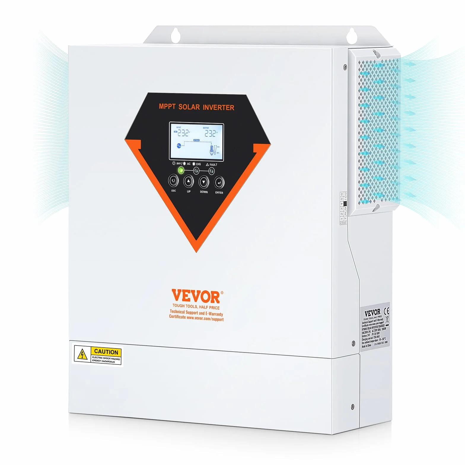 VEVOR Hybrydowy inwerter 3500 W 230 V AC czysta fala sinusoidalna MPPT 60 A