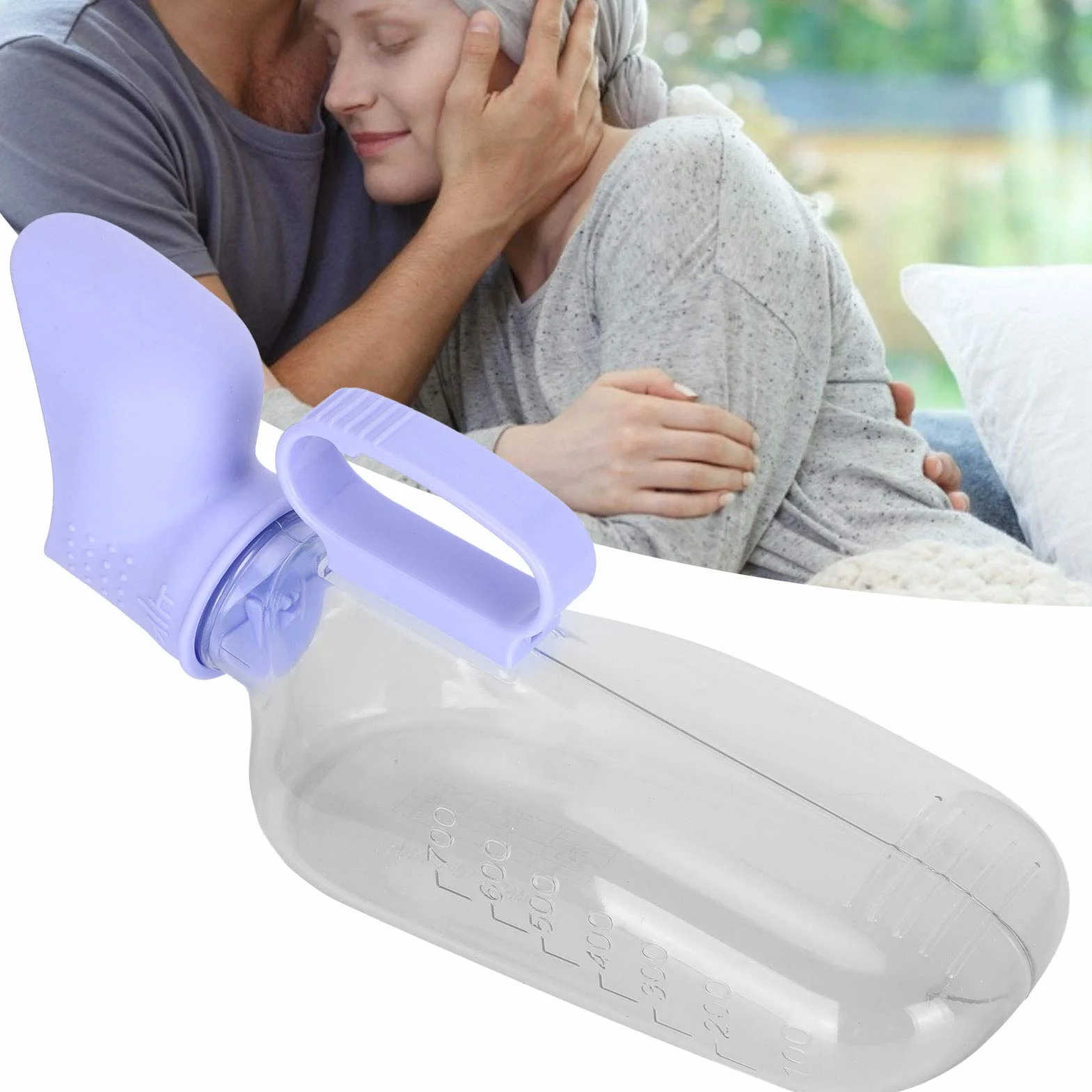 Kobiecy Pisuar 700ml o Dużej Pojemności Kobiety Przezroczysty Pisuar Przenośna Odporna na Zalanie Butelka na Mocz dla Osób Starszych, Chorych, Podróży Samochodem