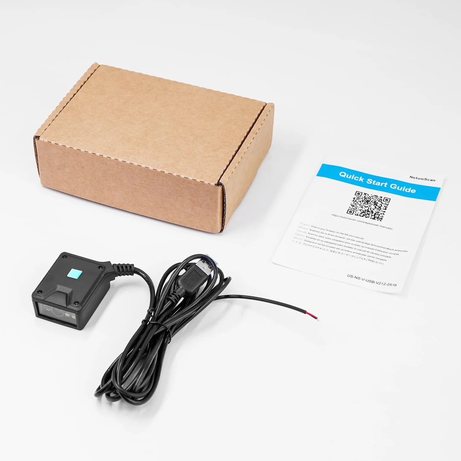 NetumScan Skaner kodów kreskowych 2D montowany na stałe silnik klasy przemysłowej 1D/2D/QR czytnik kodów USB