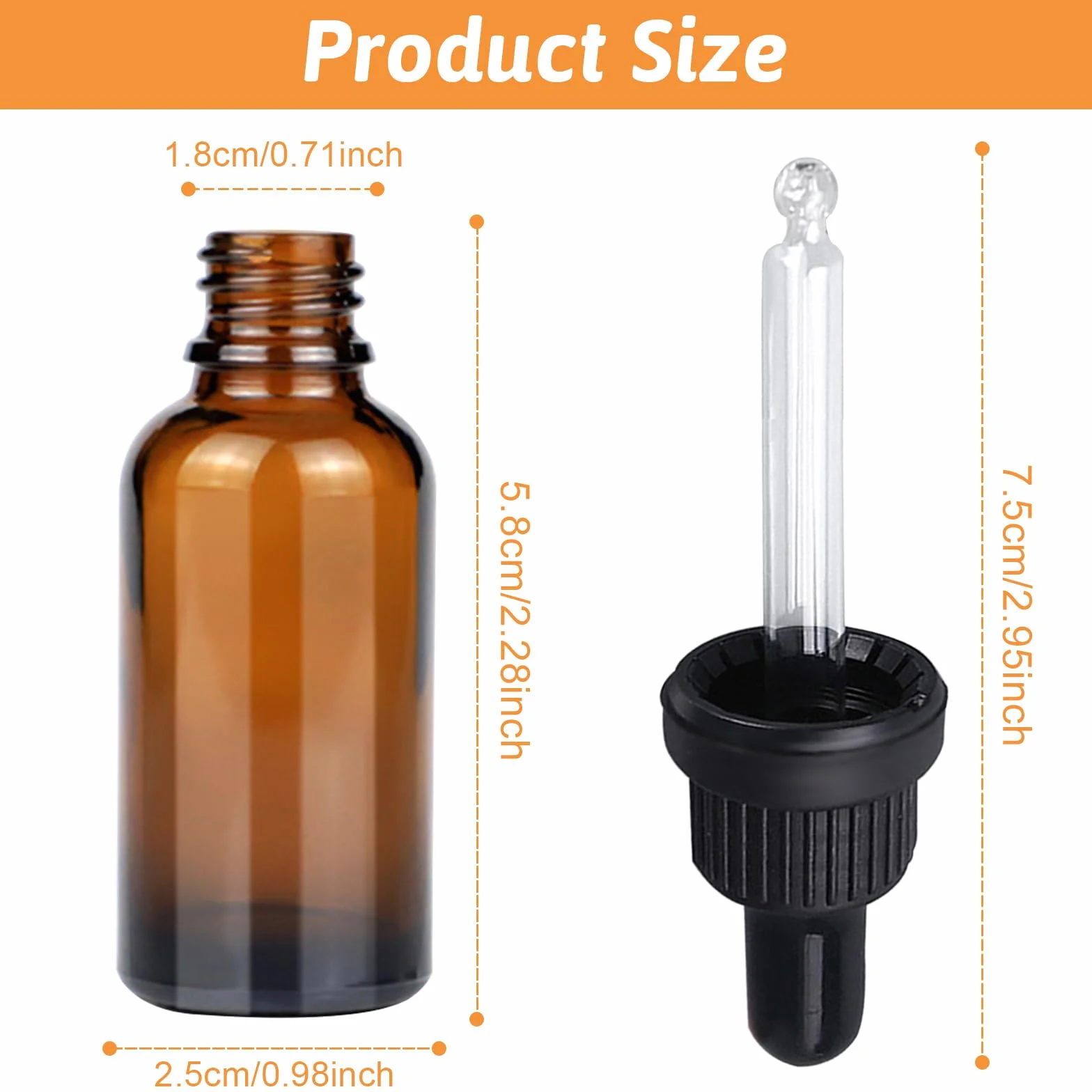 6 butelek z pipetą 10 ml, buteleczki apteczne, brązowe szkło, z kroplomierzem, olejem perfumowanym, aromaterapią, płynnymi farbami do aromaterapii, mieszanki do aromaterapii (brązowe, 10