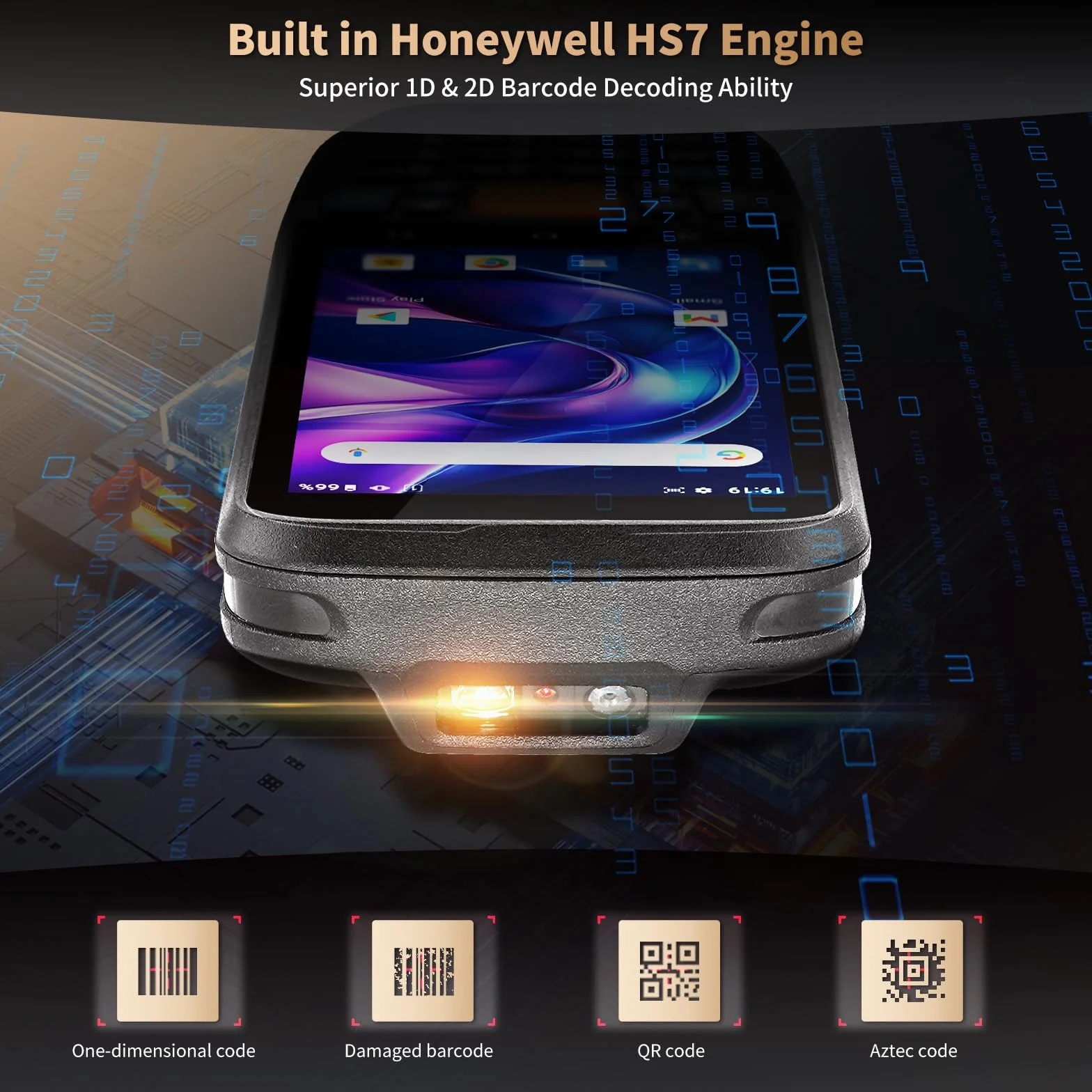 NETUM Android 11 Przenośny Skaner Kodów Q500 4+64GB Komputer Mobilny, Silnik Honeywell HS7 1D 2D, 4" Ekran Dotykowy z 23 Klawiszami, IP67 Wi-Fi 4G BT NFC PDA do Inwentaryzacji, Magazynu, Handlu