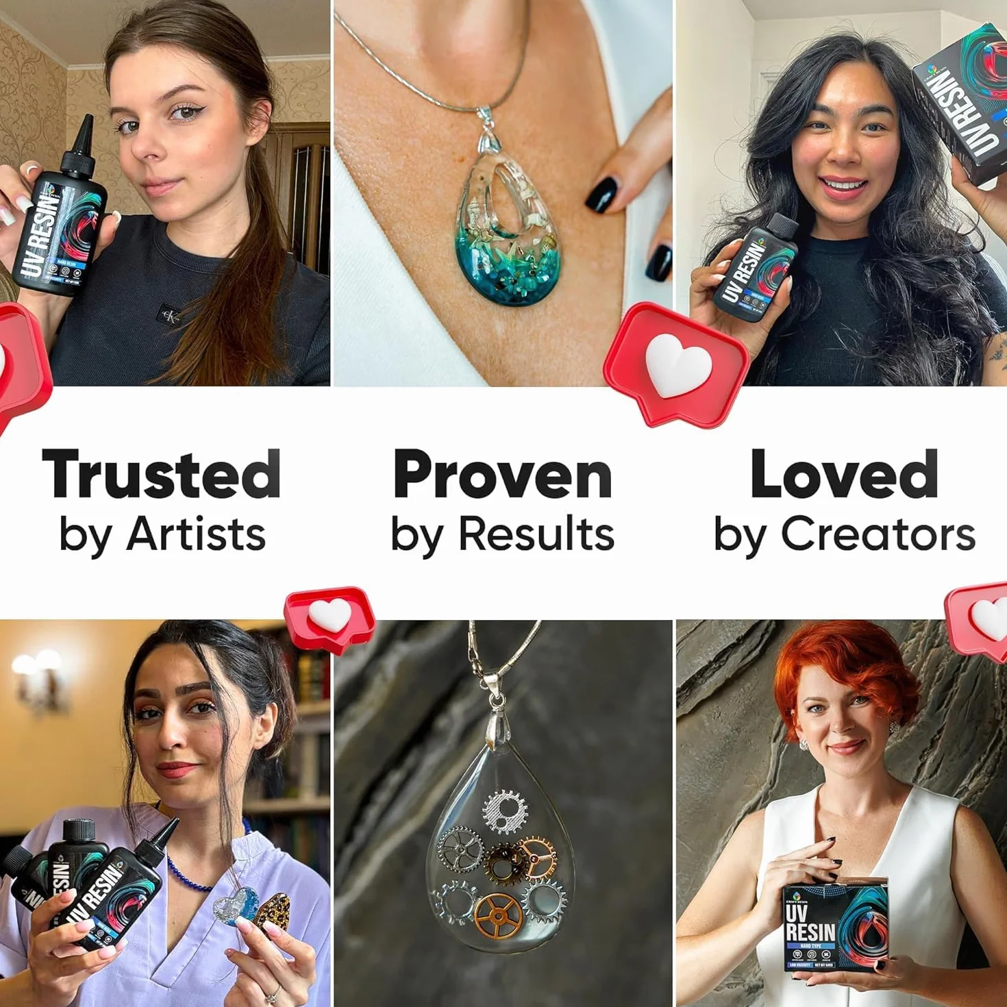 CRAFT RESIN Zestaw żywicy, wariant twardy, niska lepkość – krystalicznie czysty i nieżółkący klej do żywicy UV do majsterkowania, produkcji biżuterii, form odlewniczych – szybkie utwardzanie (1000g)