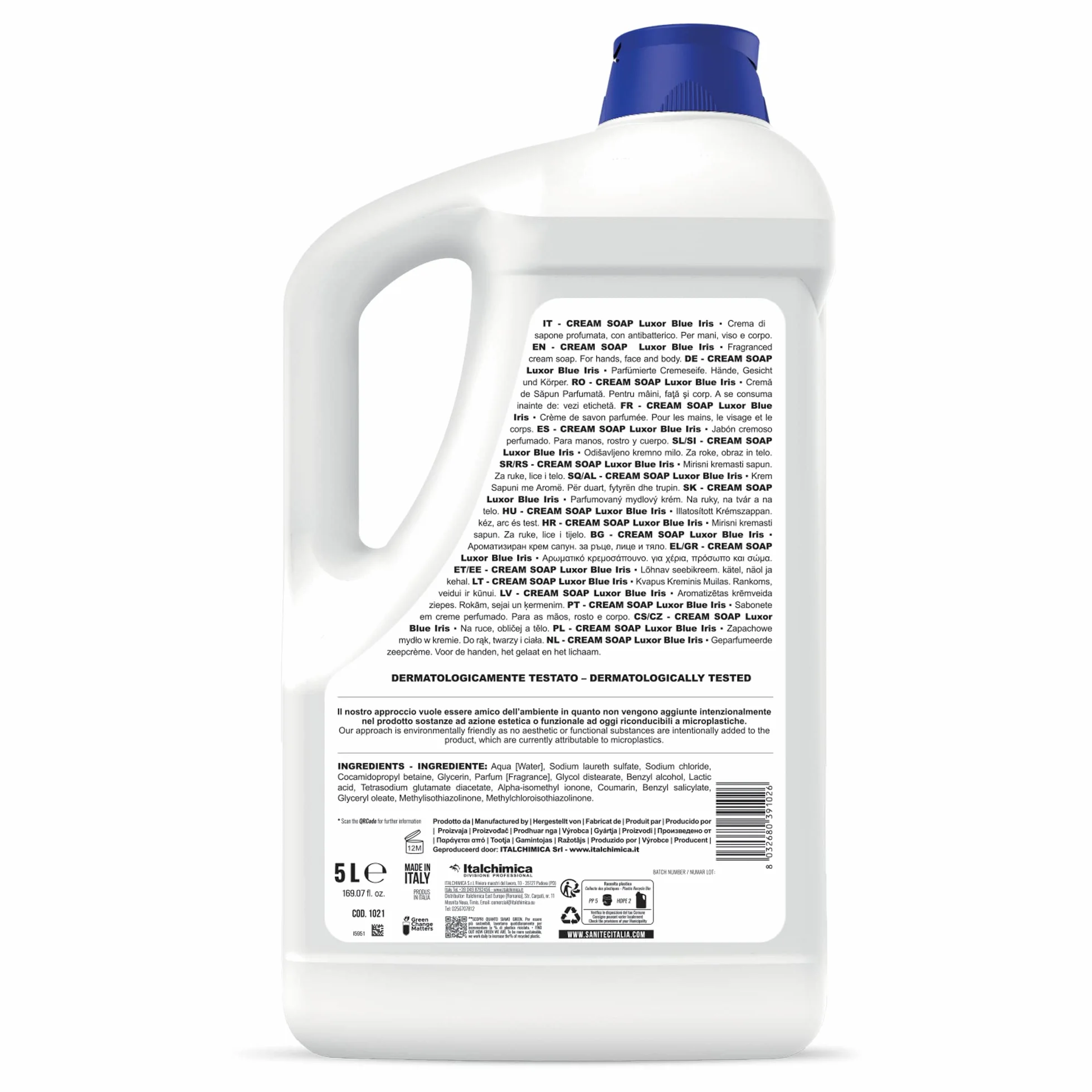 Sanitec Luxor Blue Iris perfumowany krem do mydła nawilżający z gliceryną antybakteryjny pH 5,5 5