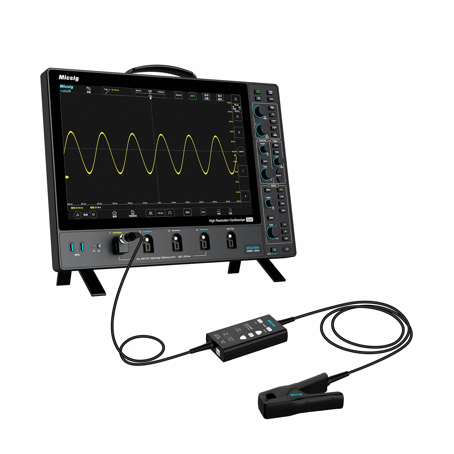Micsig CP2100A AC/DC Oscyloskop Sonda prądowa 800KHz 10A/100A ze standardowym interfejsem BNC
