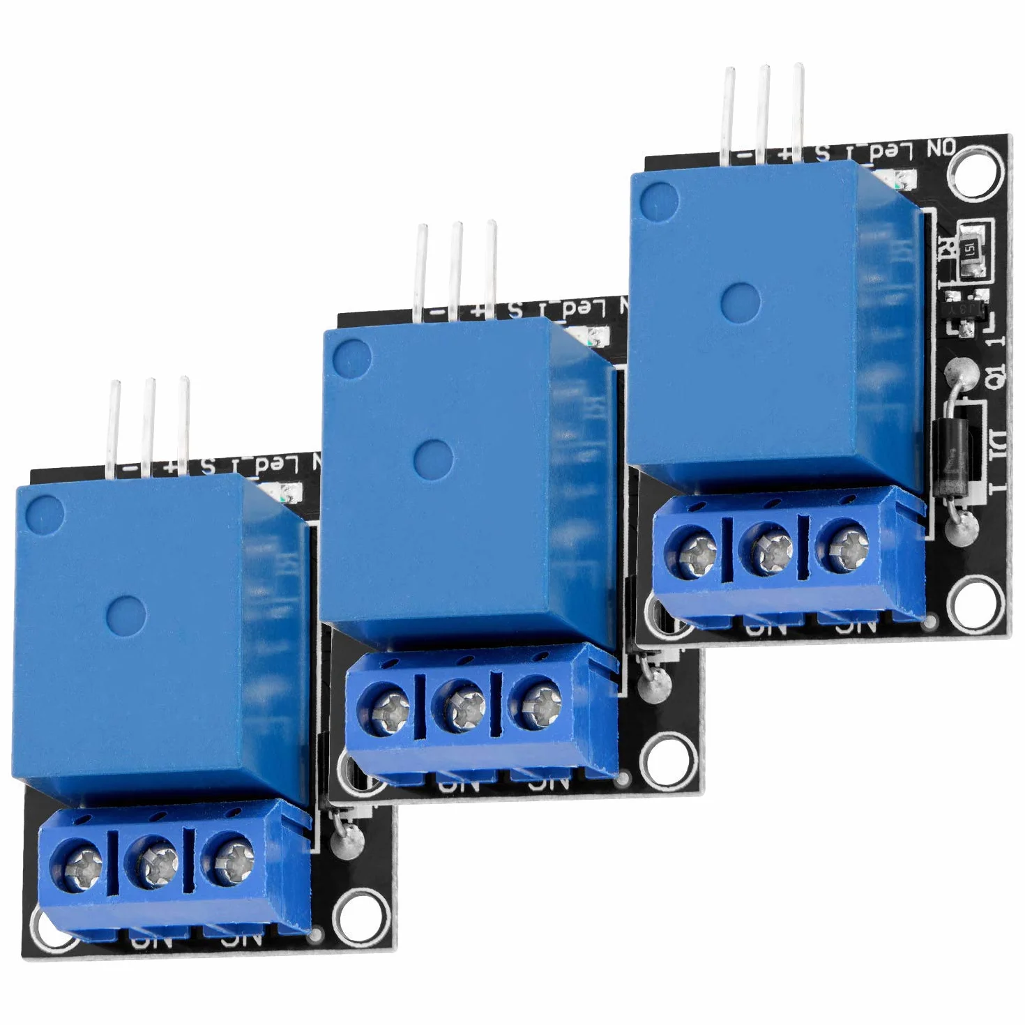 AZDelivery 3 x 1-przekaźnik 5V KY-019 moduł wyzwalacza wysokiego poziomu, kompatybilny z Arduino i Raspberry Pi wraz z e-bookiem!