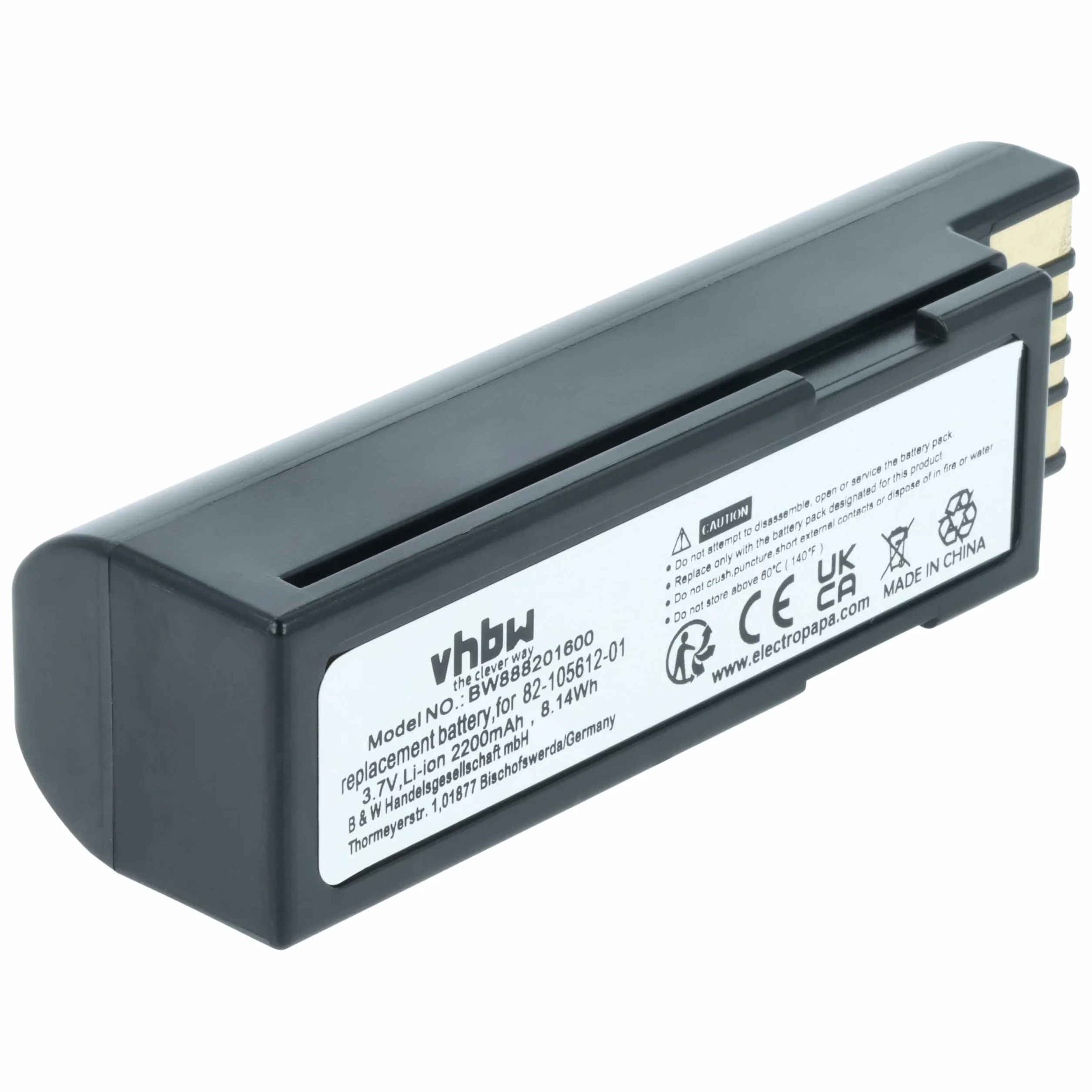 vhbw Bateria zamienna do Zebra 82-166537-01 BTRY-36IAB0E-00 skanera kodów kreskowych POS 2200 mAh 3,7 V litowo-jonowa