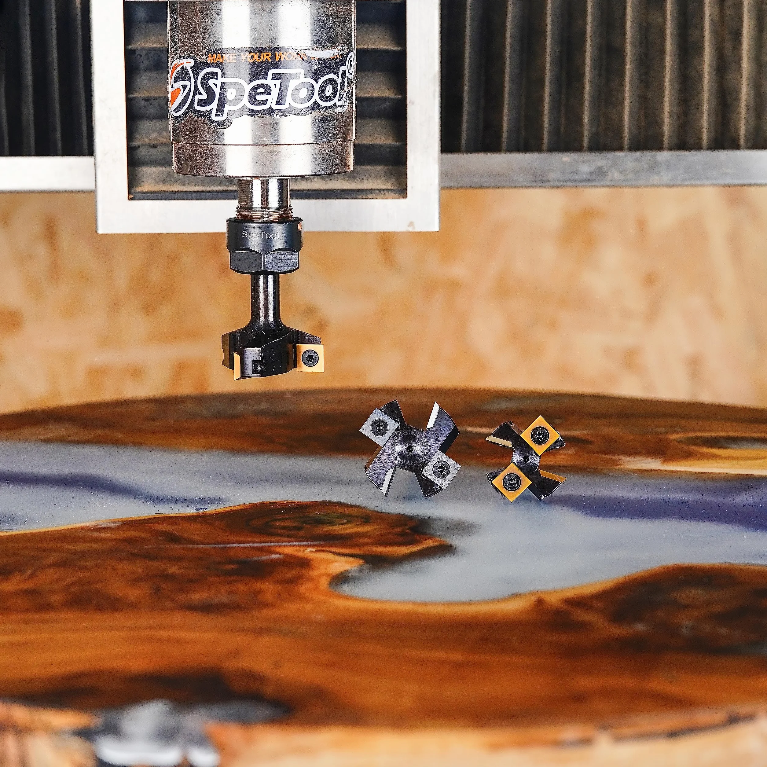SpeTool Frez płaski 12 mm 45 mm średnica cięcia z powłoką ATS 2+2 frezy CNC