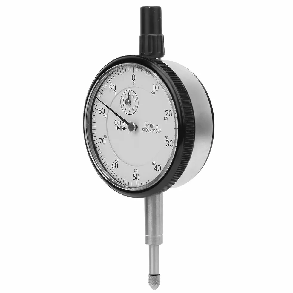 Wskaźnik tarczy, narzędzie pomiarowe, dokładność 0,01 mm, zakres 0-10 mm, wyświetlacz mechaniczny, aluminiowa obudowa